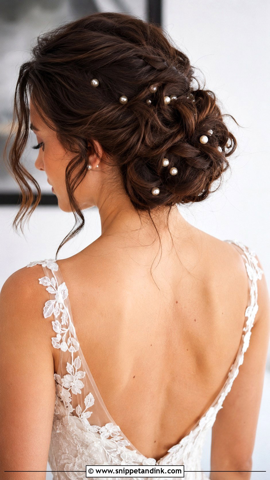 Pearl Studded Twisted Updo - Snippet and Ink - 20 Pearl Bridal Hair Ideas