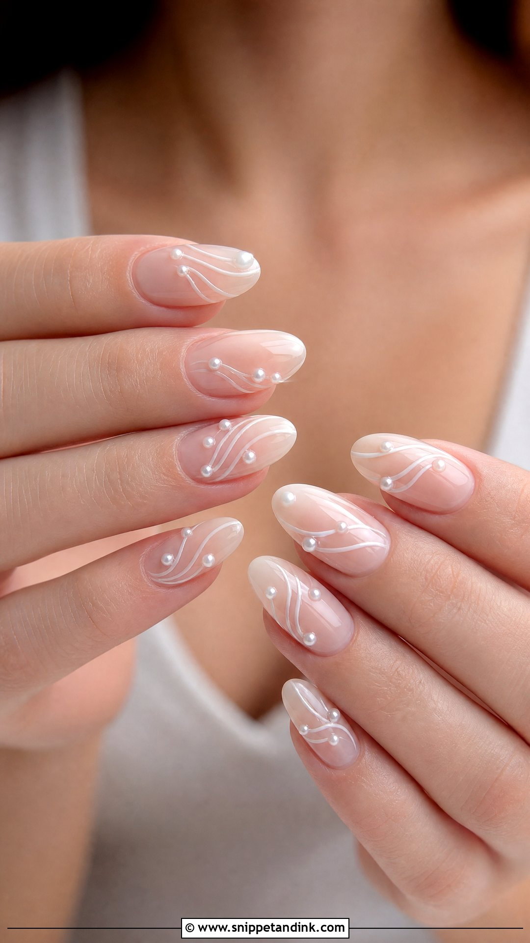 Pearl Swirl Wedding Nails - Snippet and Ink - 25 Wedding Nails with Pearls
