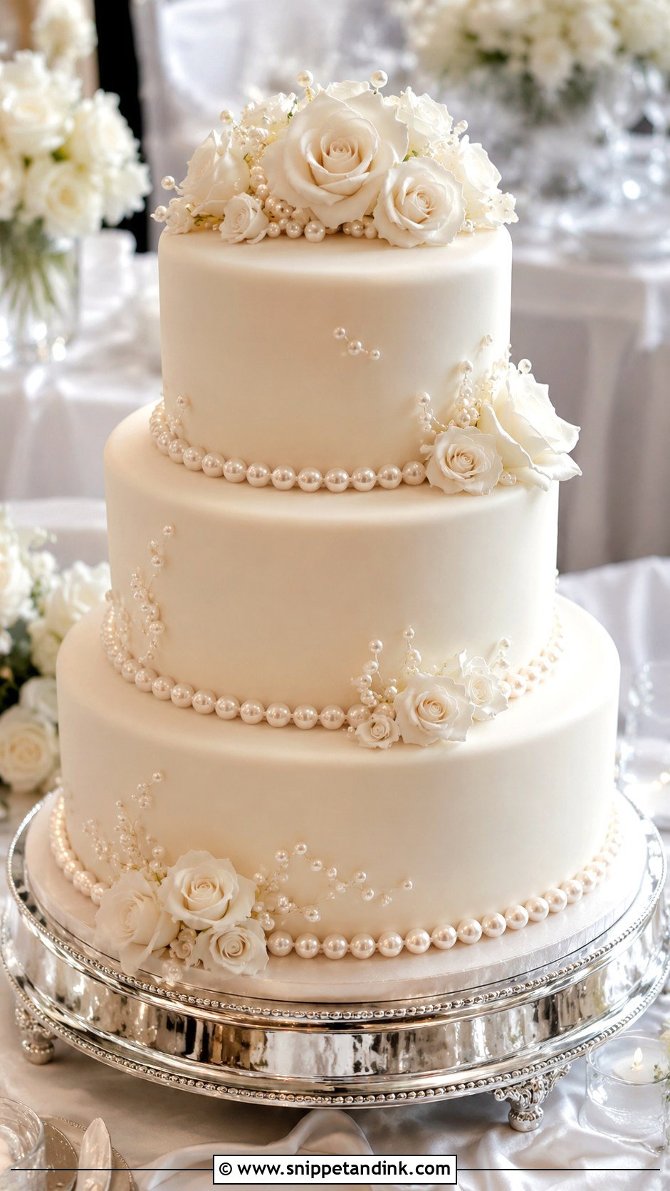 Pearl Tiered Wedding Cake - Snippet and Ink - 30 Tiered Wedding Cakes