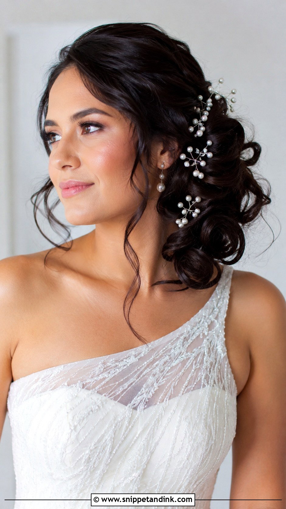 Pearl Twisted Side Updo - Snippet and Ink - 20 Pearl Wedding Hair Ideas