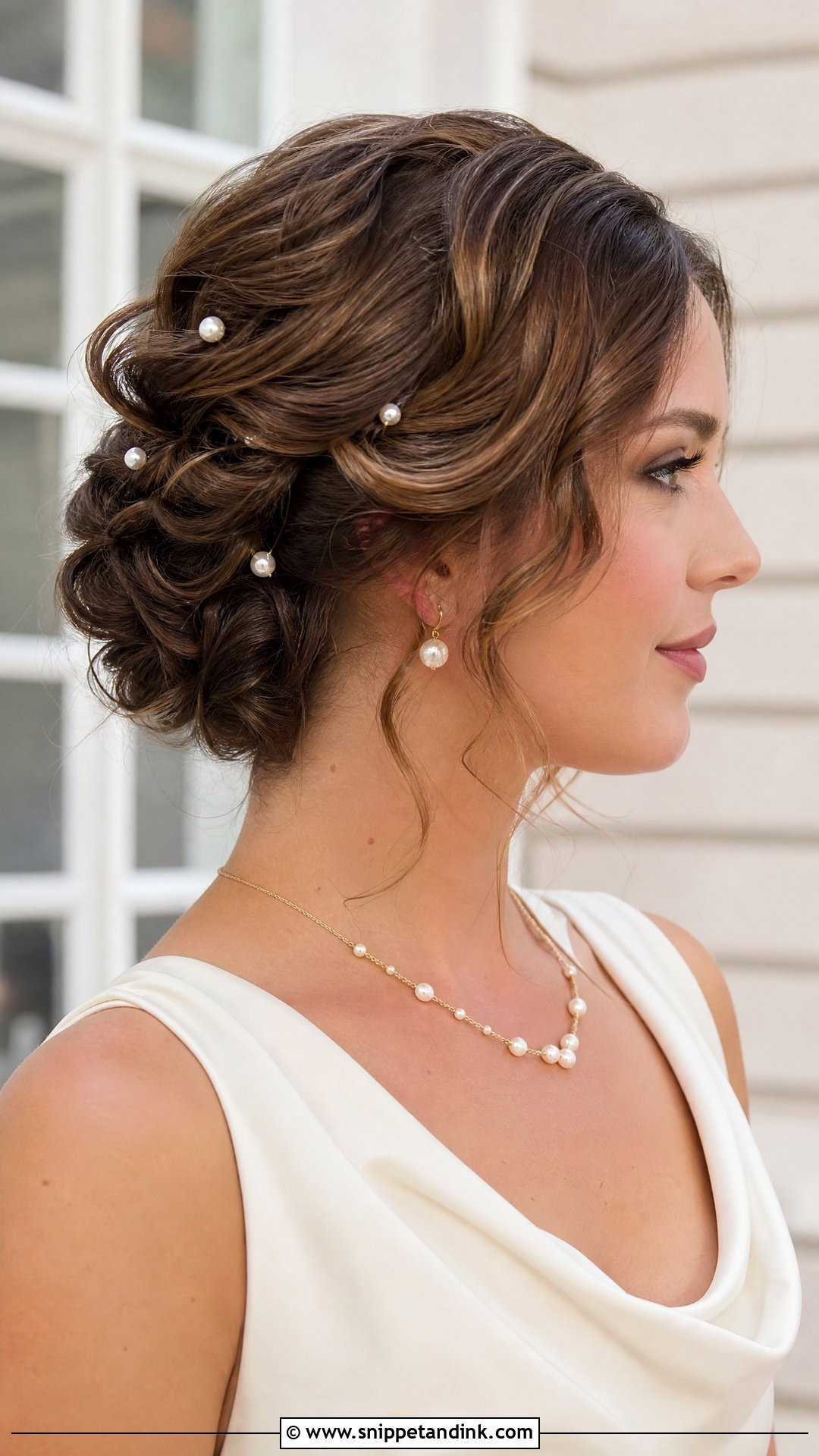 Pearl Updo For Short Hair Wedding - Snippet and Ink - 15 Easy Updos for Short Hair Wedding