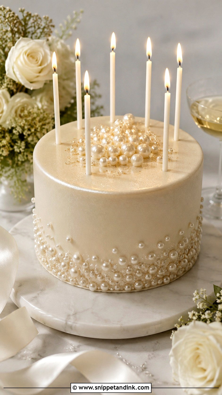 Pearl Wedding Birthday Cake - Snippet and Ink - 20 Wedding Birthday Cake Ideas
