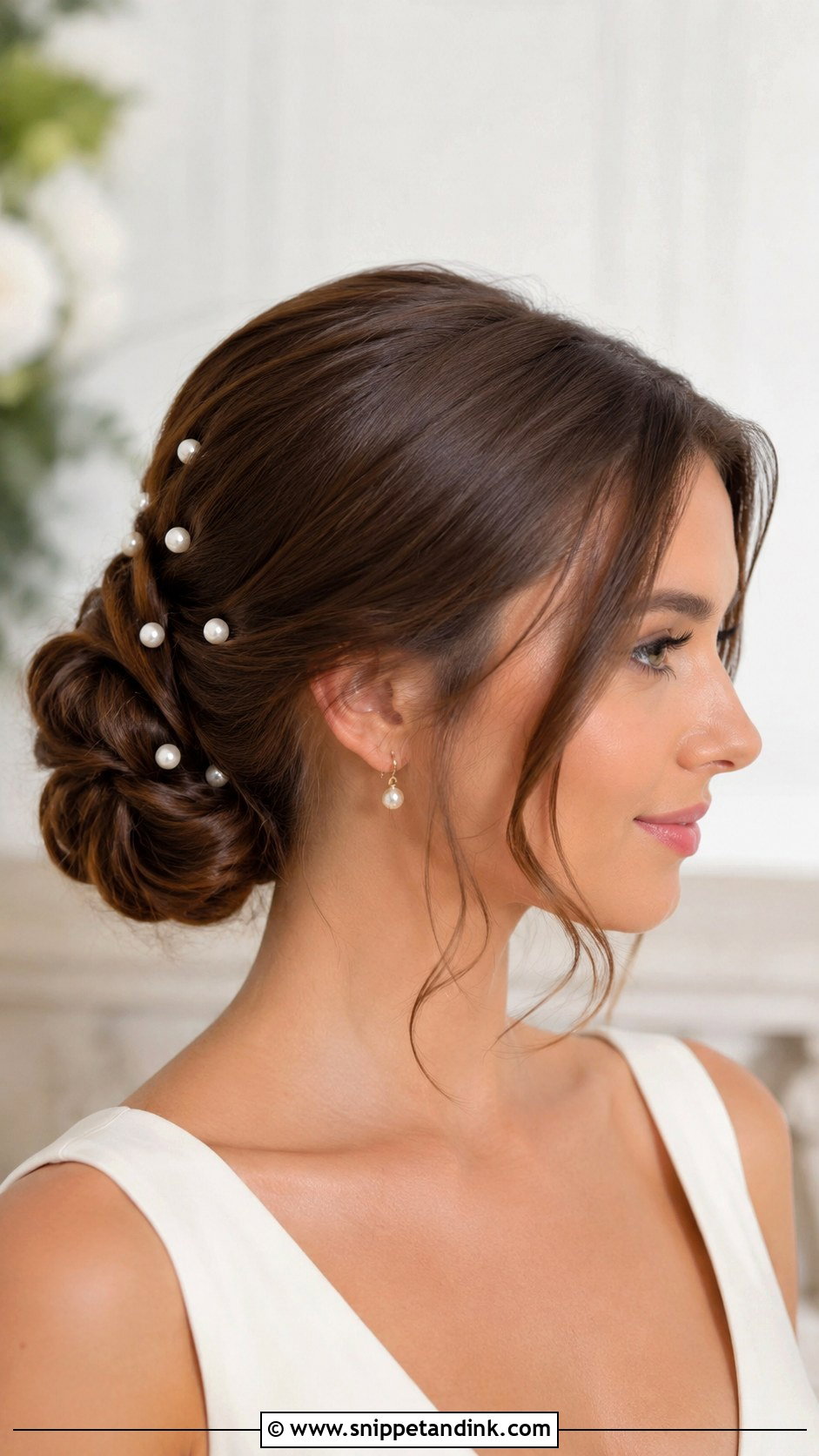 Pearl Wedding Bun - Snippet and Ink - 20 Hair Bun Wedding Style Ideas