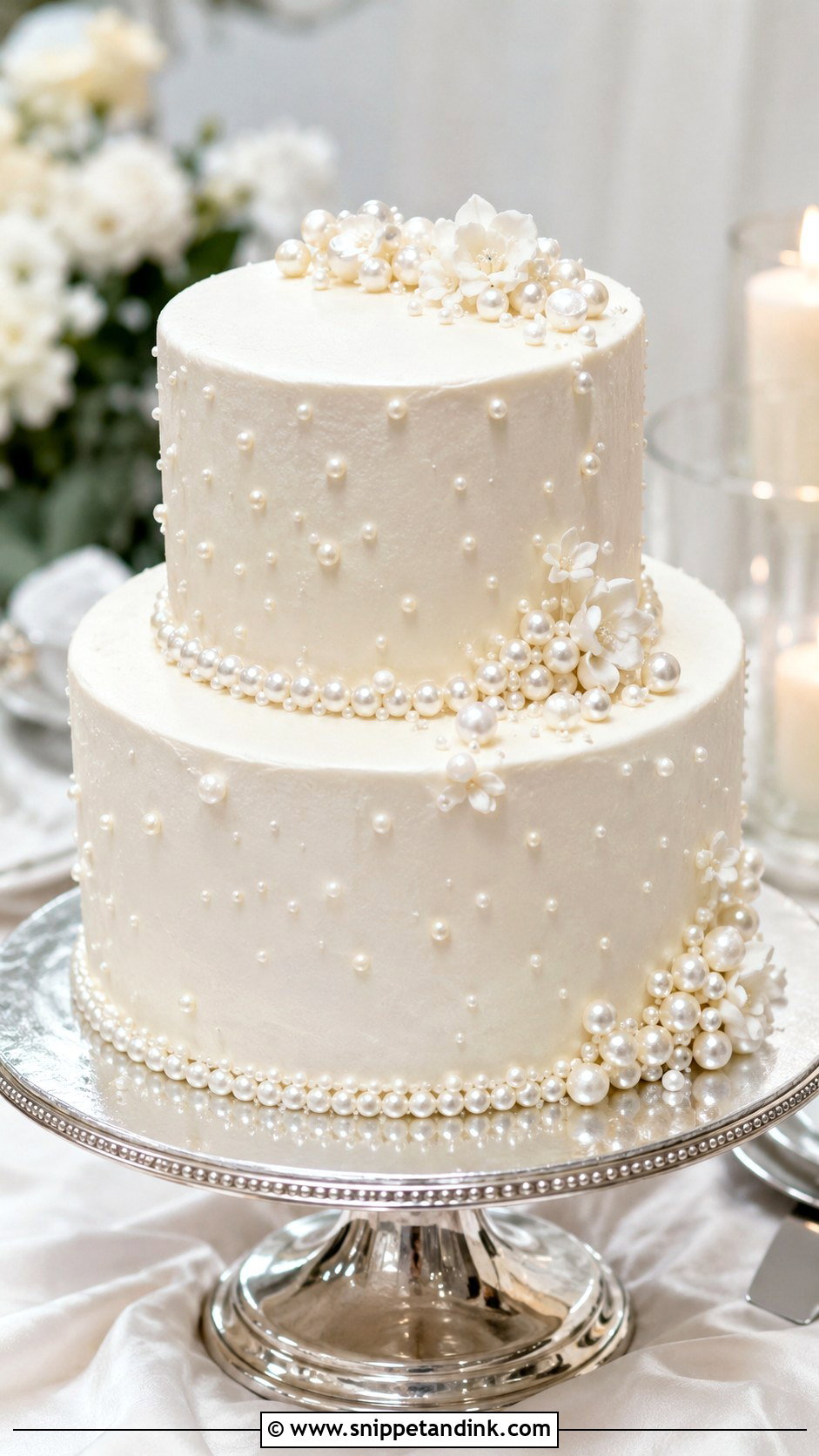 Pearl Wedding Cake - Snippet and Ink - 20 Display Cake Ideas for Wedding