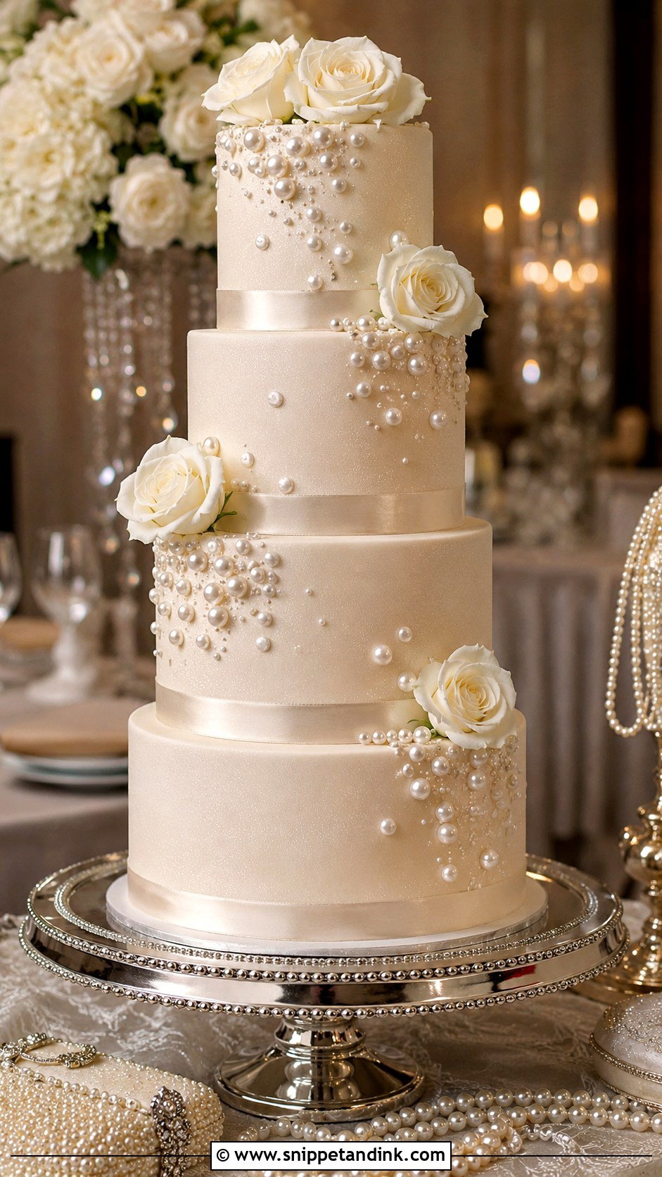 Pearl Wedding Cake - Snippet and Ink - 20 Dramatic Wedding Cake Ideas