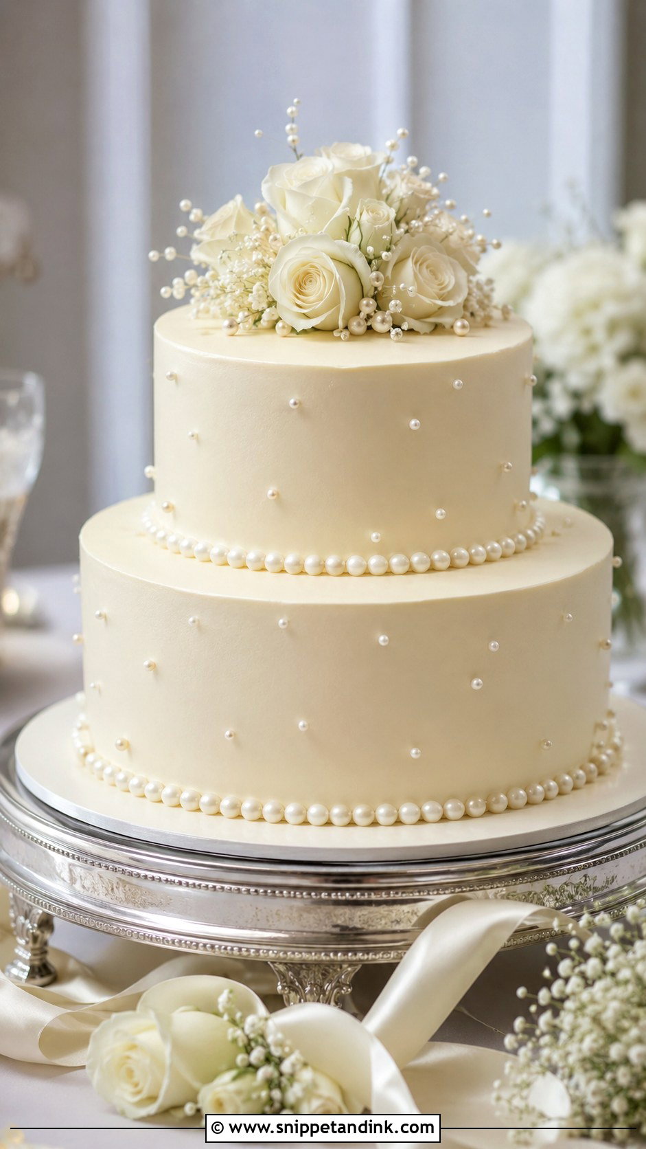 Pearl Wedding Cake - Snippet and Ink - 20 Easy Wedding Cake Designs