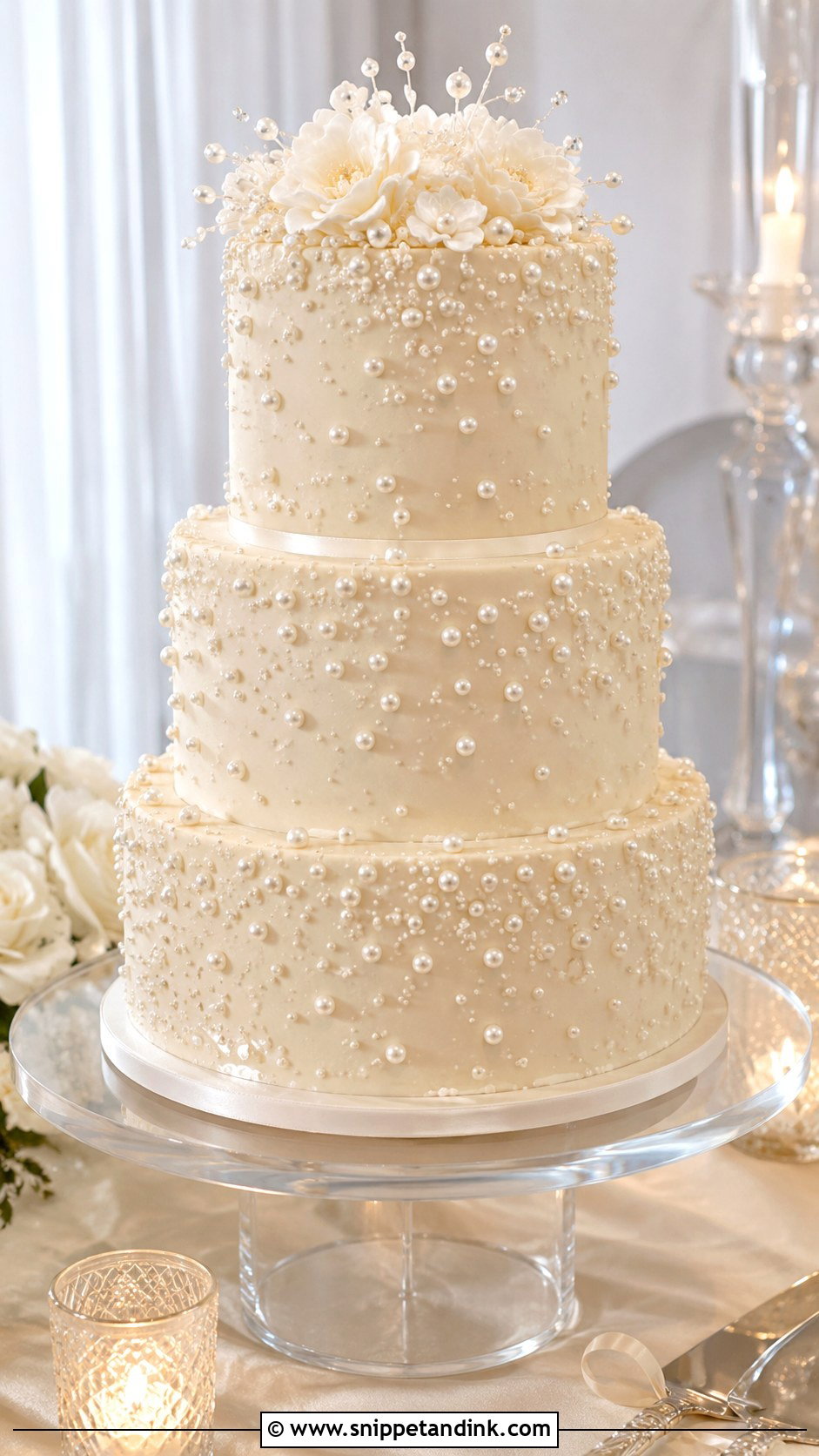 Pearl Wedding Cake - Snippet and Ink - 20 Elegant Modern Wedding Cake Ideas