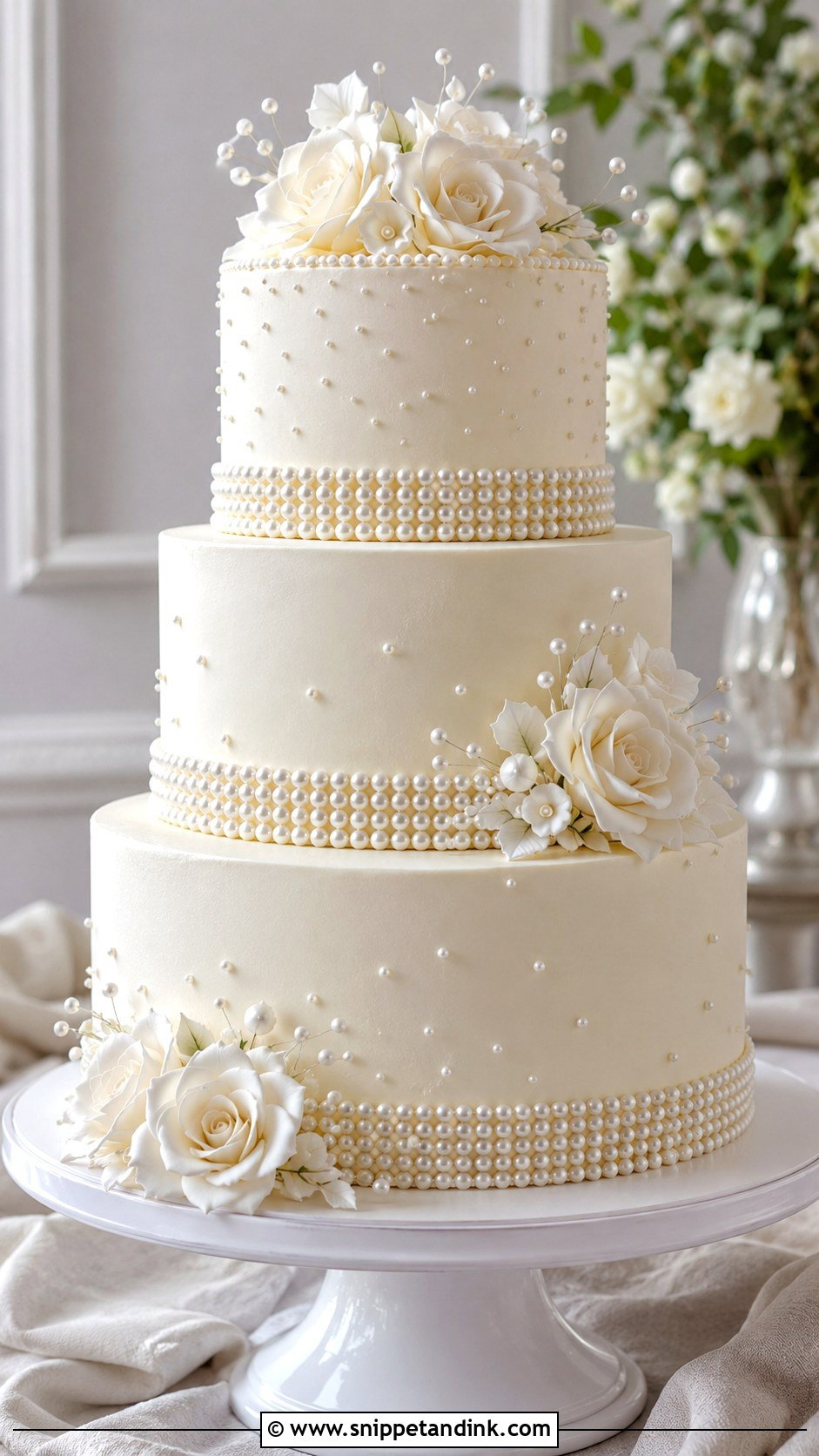 Pearl Wedding Cake - Snippet and Ink - 20 Elegant Royal Wedding Cakes
