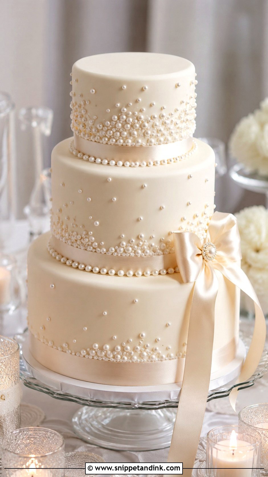 Pearl Wedding Cake - Snippet and Ink - 20 Elegant Wedding Cake Designs