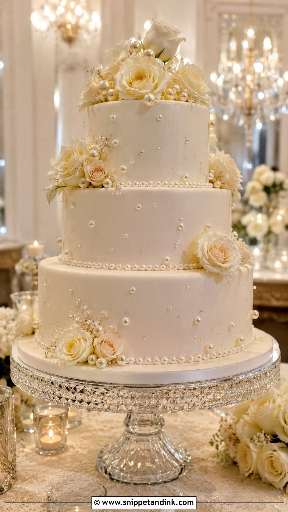 Pearl Wedding Cake - Snippet and Ink - 20 Enchanted Cake Ideas for Wedding