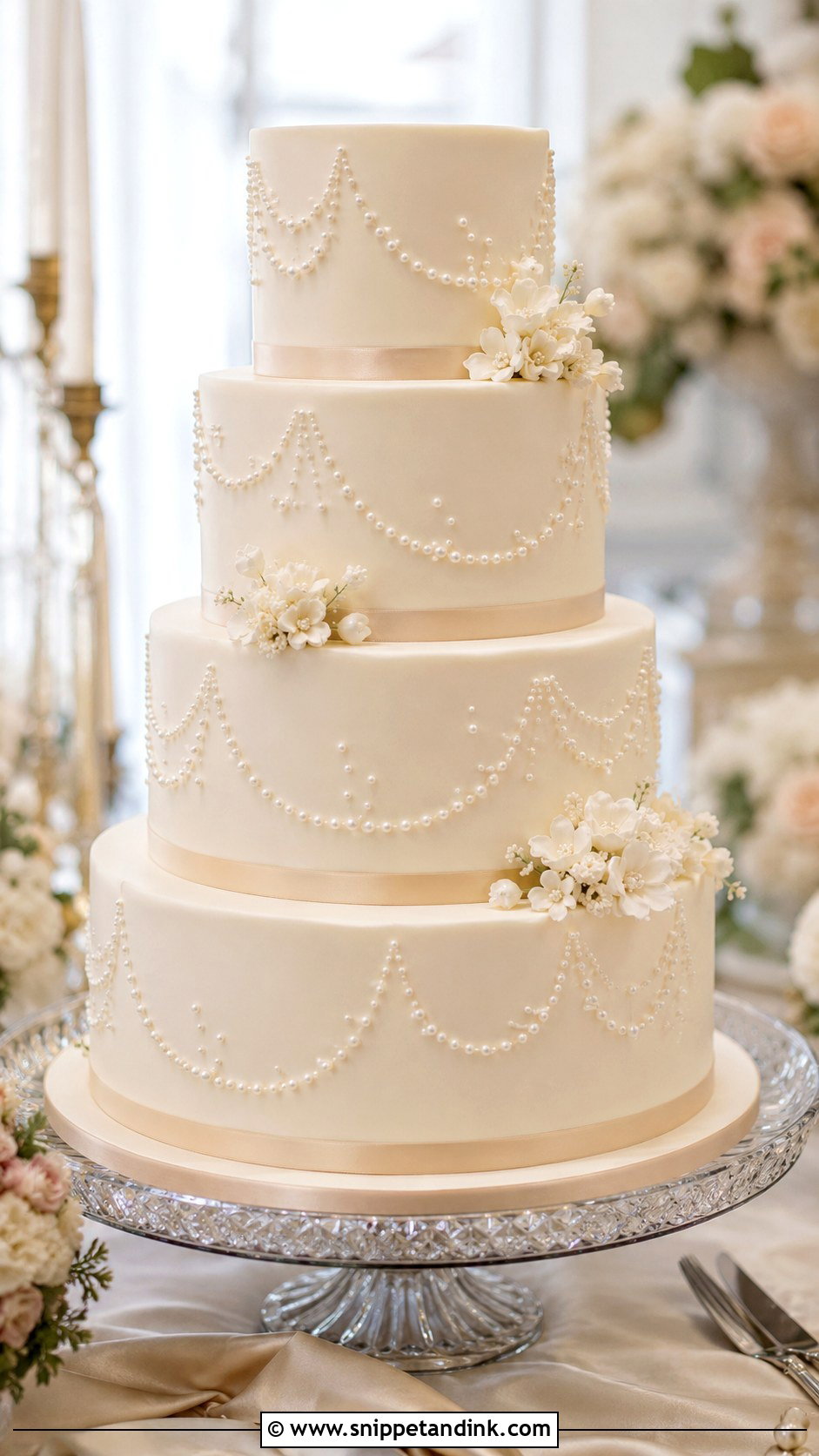 Pearl Wedding Cake - Snippet and Ink - 20 Fancy Wedding Cakes