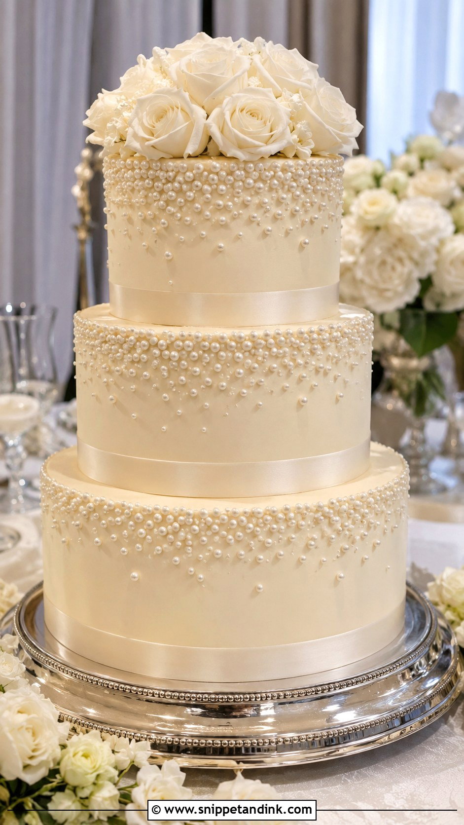 Pearl Wedding Cake - Snippet and Ink - 20 Gorgeous Wedding Cake Ideas