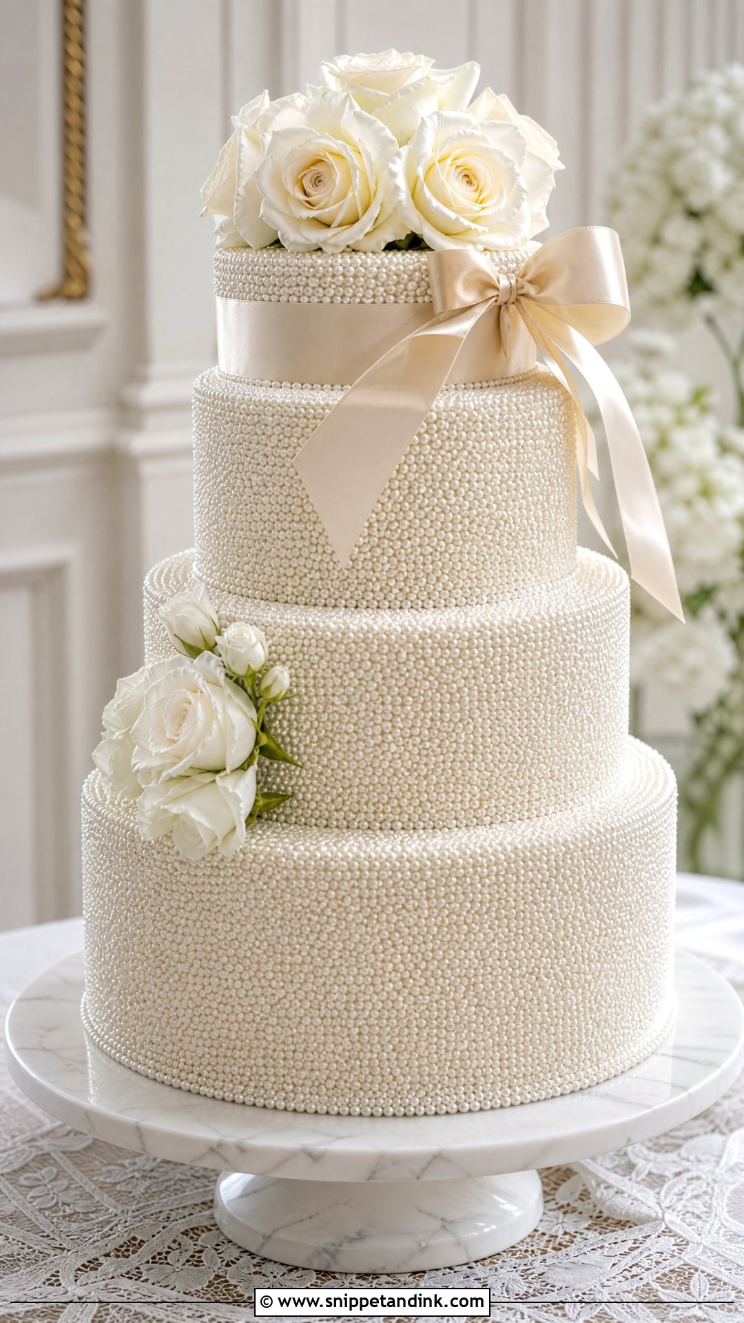 Pearl Wedding Cake - Snippet and Ink - 20 Luxury Wedding Cake Designs