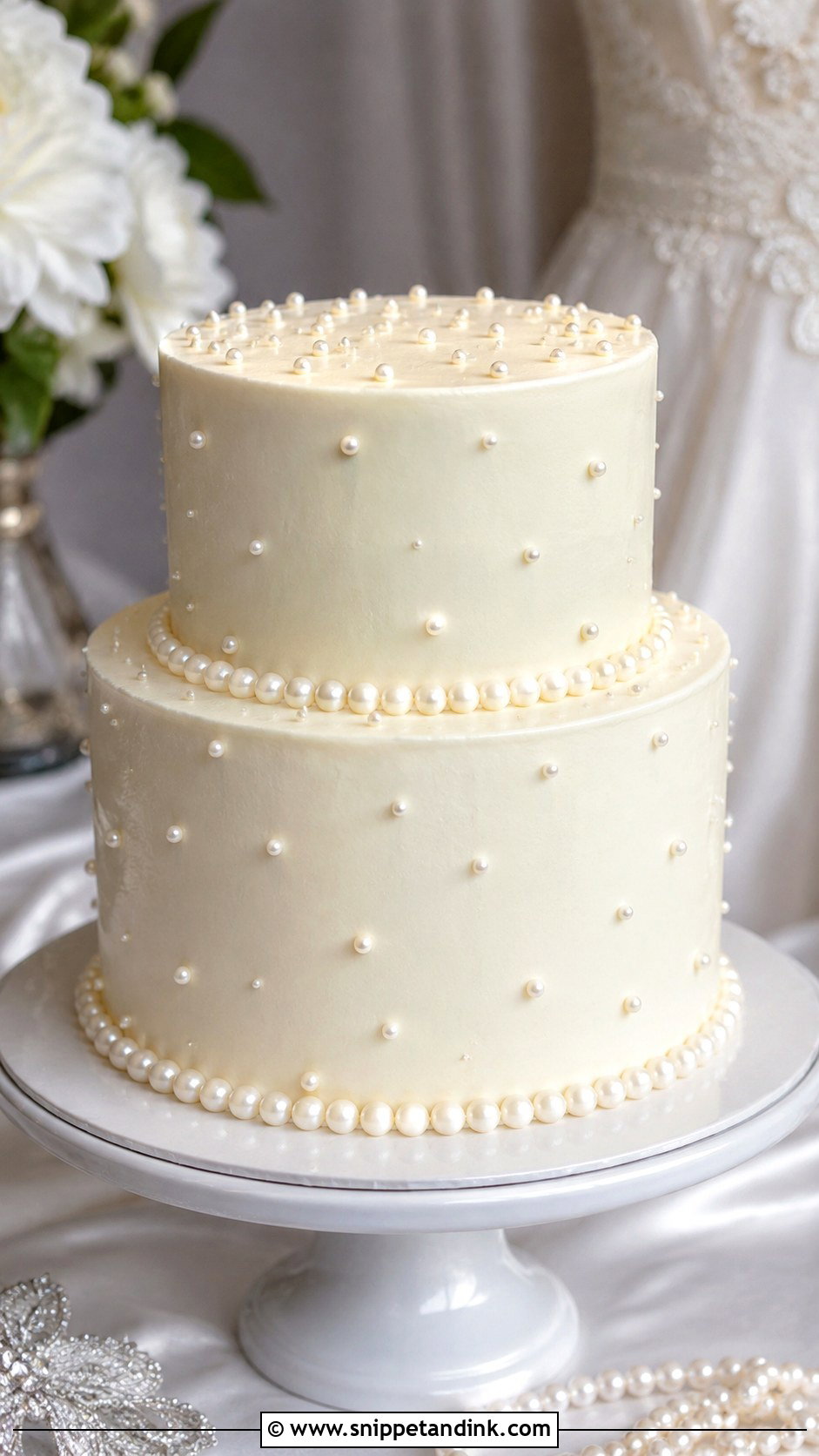 Pearl Wedding Cake - Snippet and Ink - 20 Minimalist Wedding Cake Designs