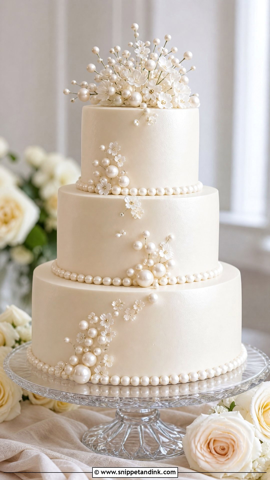Pearl Wedding Cake - Snippet and Ink - 20 Nice Cake Ideas for Wedding