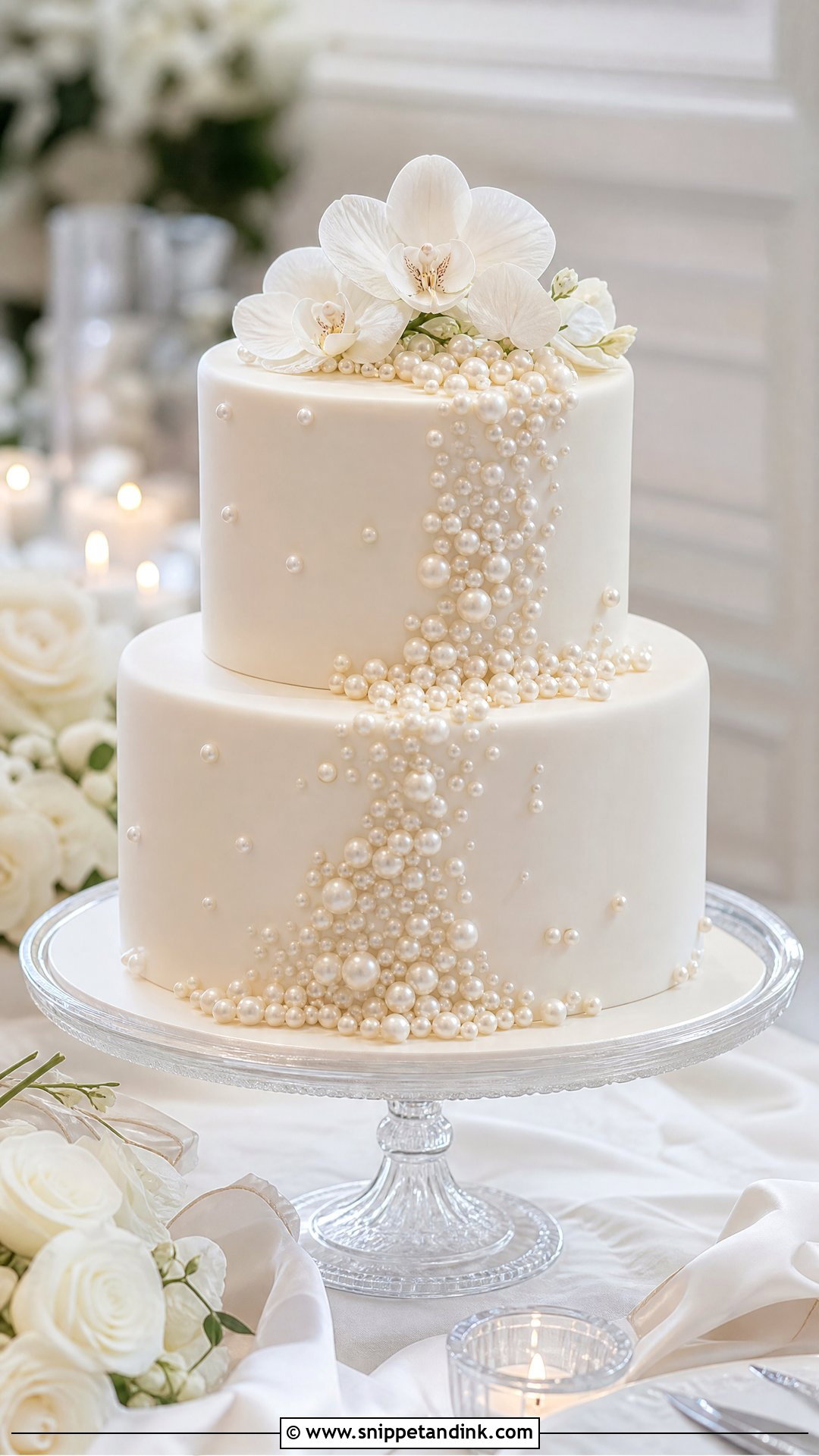 Pearl Wedding Cake - Snippet and Ink - 20 Pattern Cake Ideas for Wedding