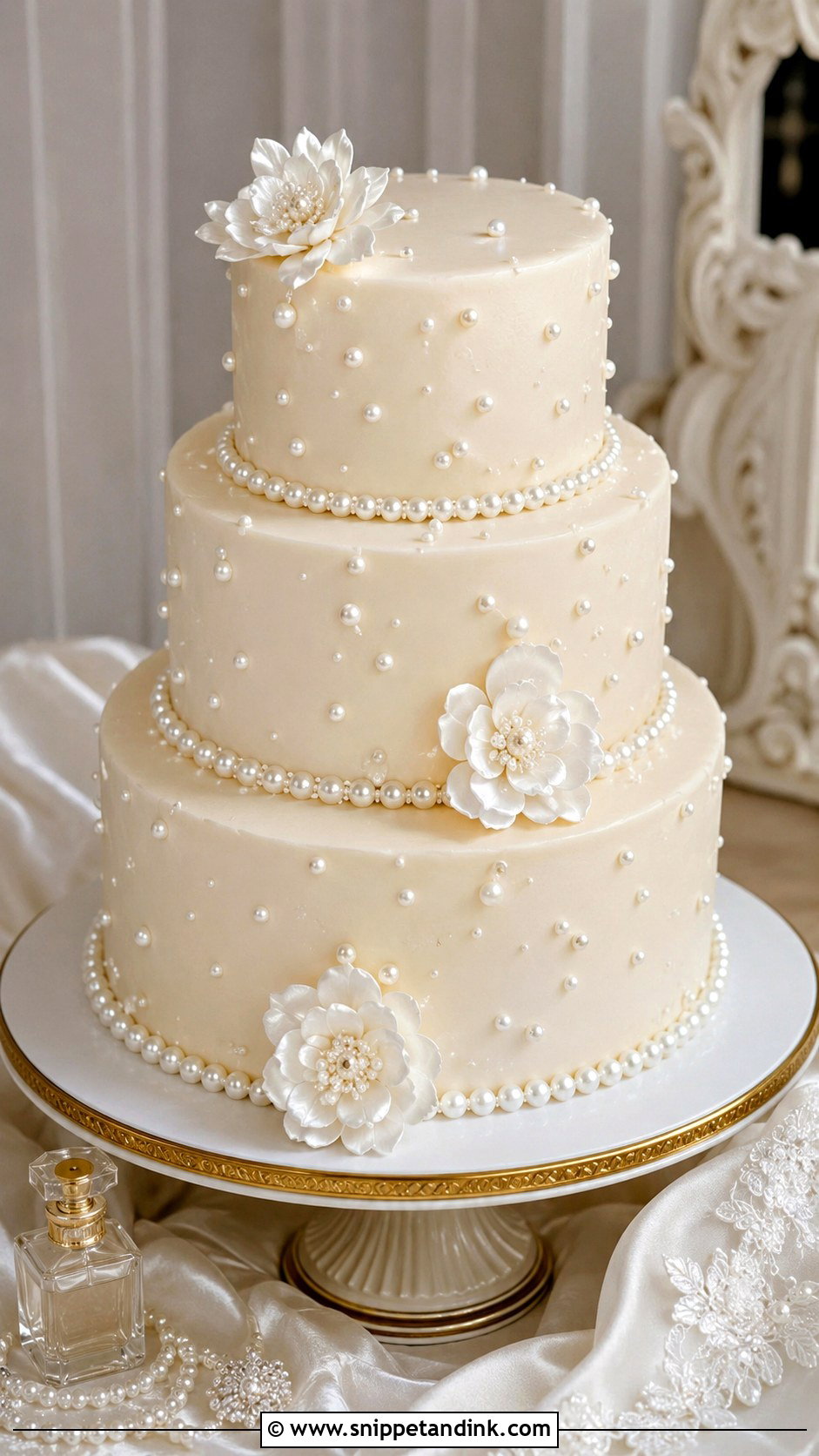Pearl Wedding Cake - Snippet and Ink - 20 Pretty Cakes for Wedding