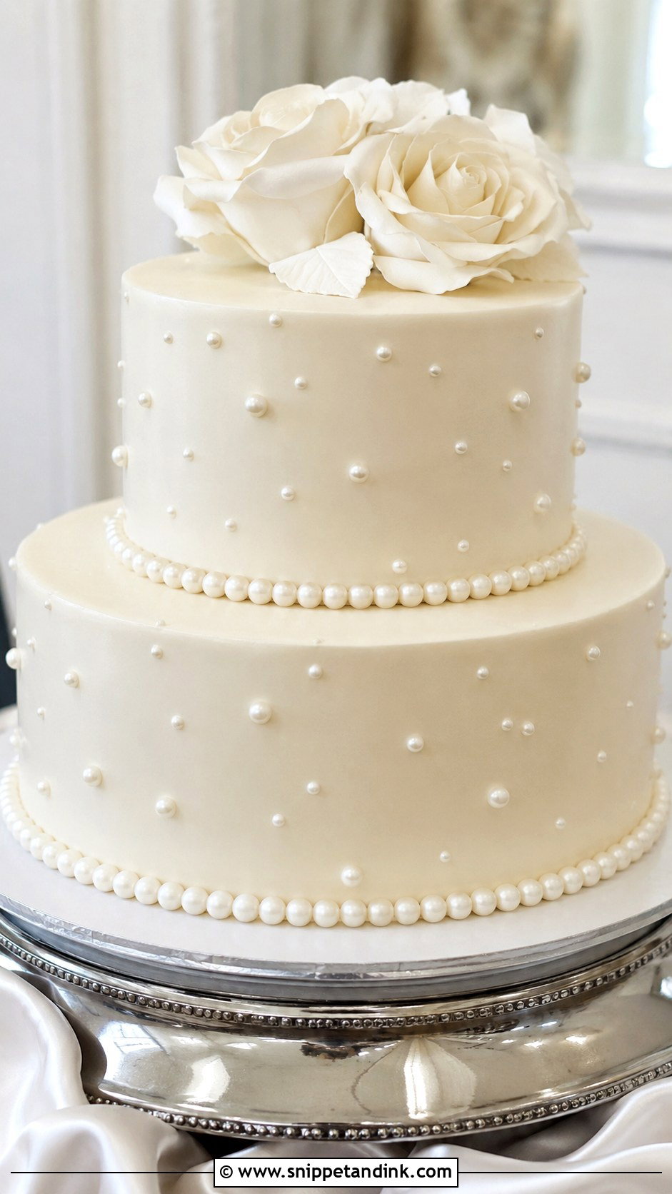 Pearl Wedding Cake - Snippet and Ink - 20 Side Cake Designs for Wedding