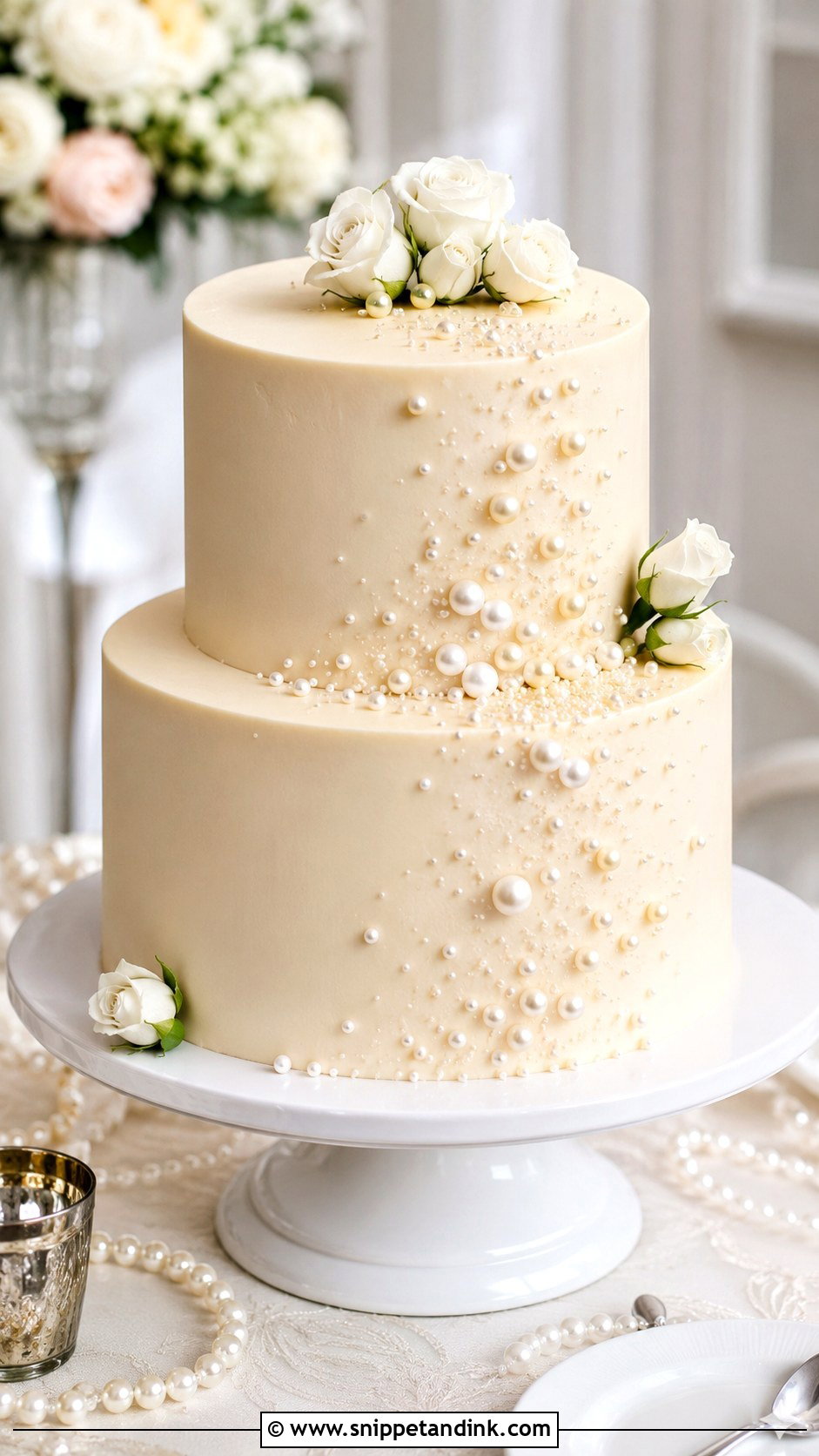 Pearl Wedding Cake - Snippet and Ink - 20 Simple Beautiful Wedding Cakes