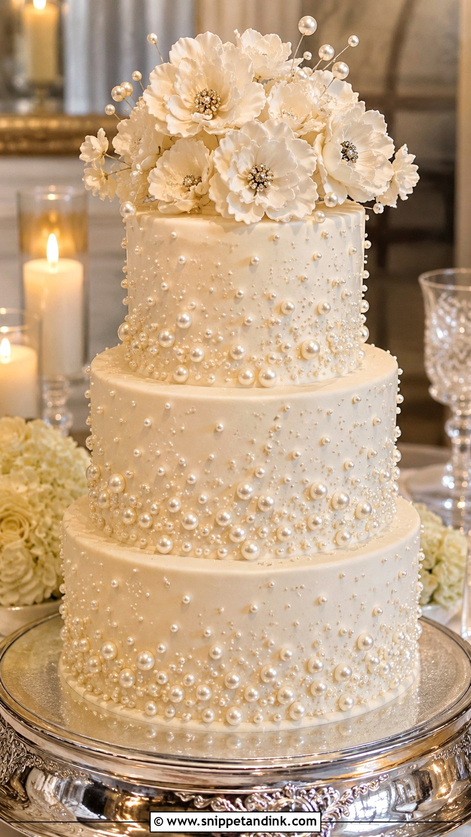 Pearl Wedding Cake - Snippet and Ink - 20 Charm Cake Ideas for Wedding