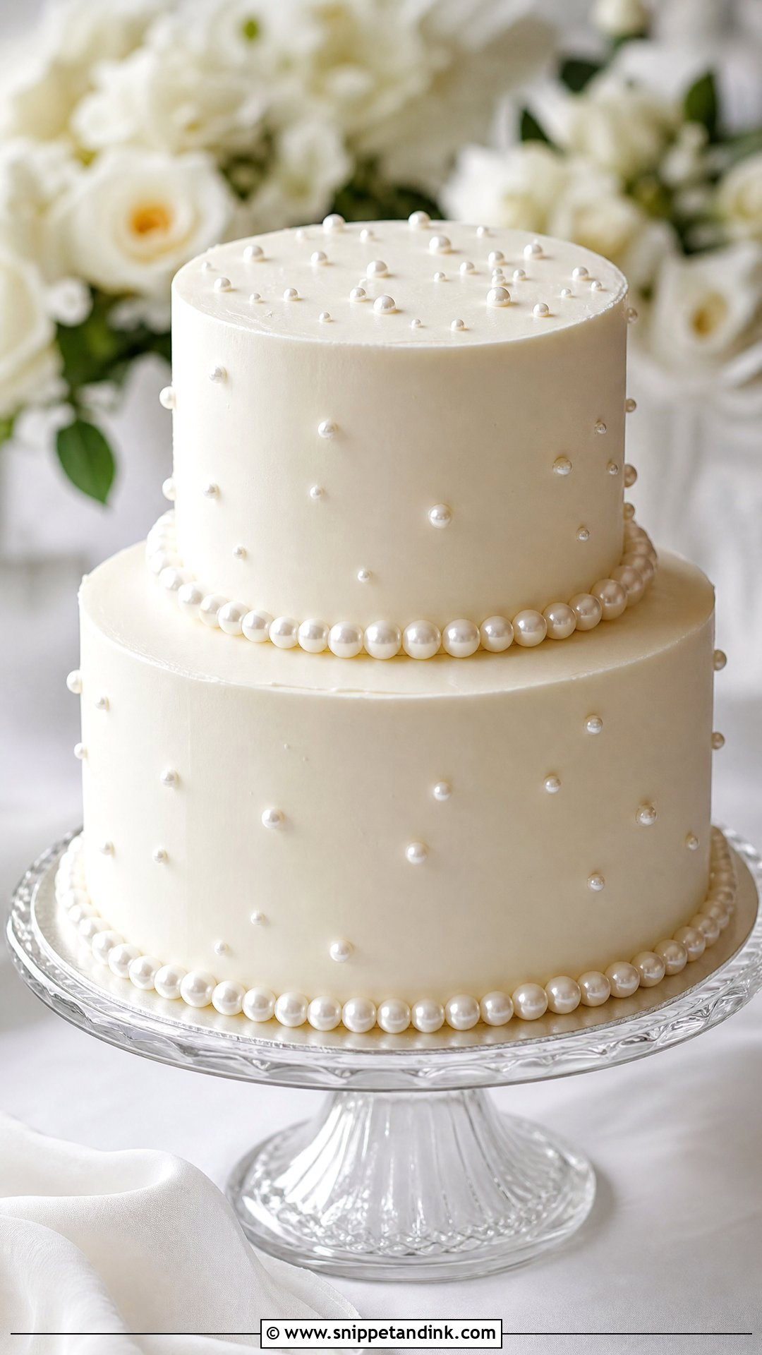 Pearl Wedding Cake - Snippet and Ink - 20 Simple Wedding Cake Designs