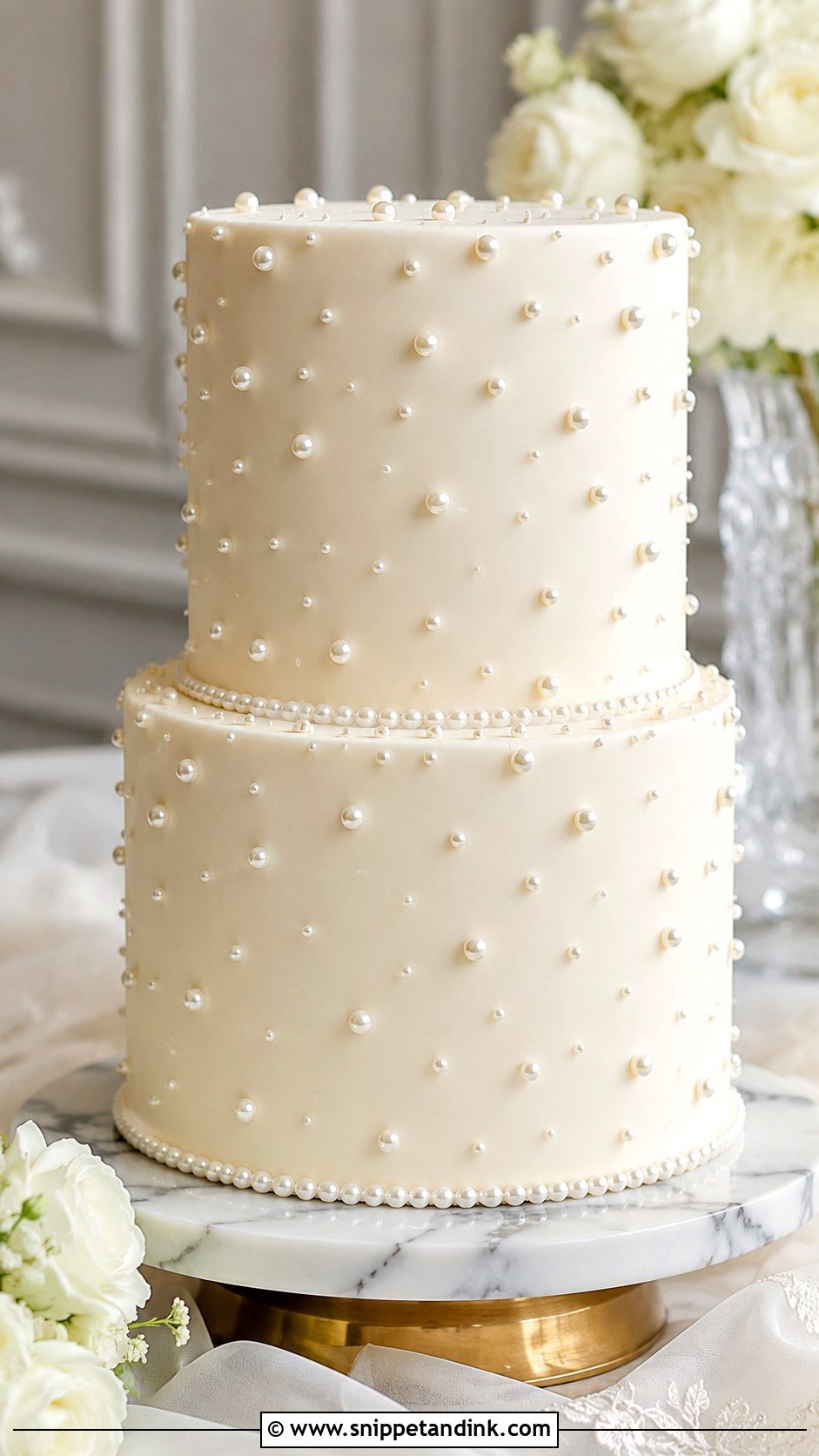 Pearl Wedding Cake - Snippet and Ink - 20 Sophisticated Wedding Cake Ideas