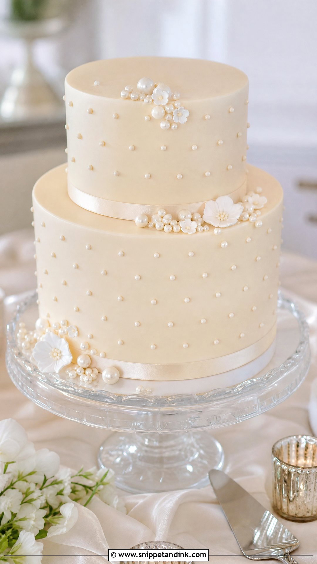 Pearl Wedding Cake - Snippet and Ink - 20 Trendy Wedding Cake Ideas