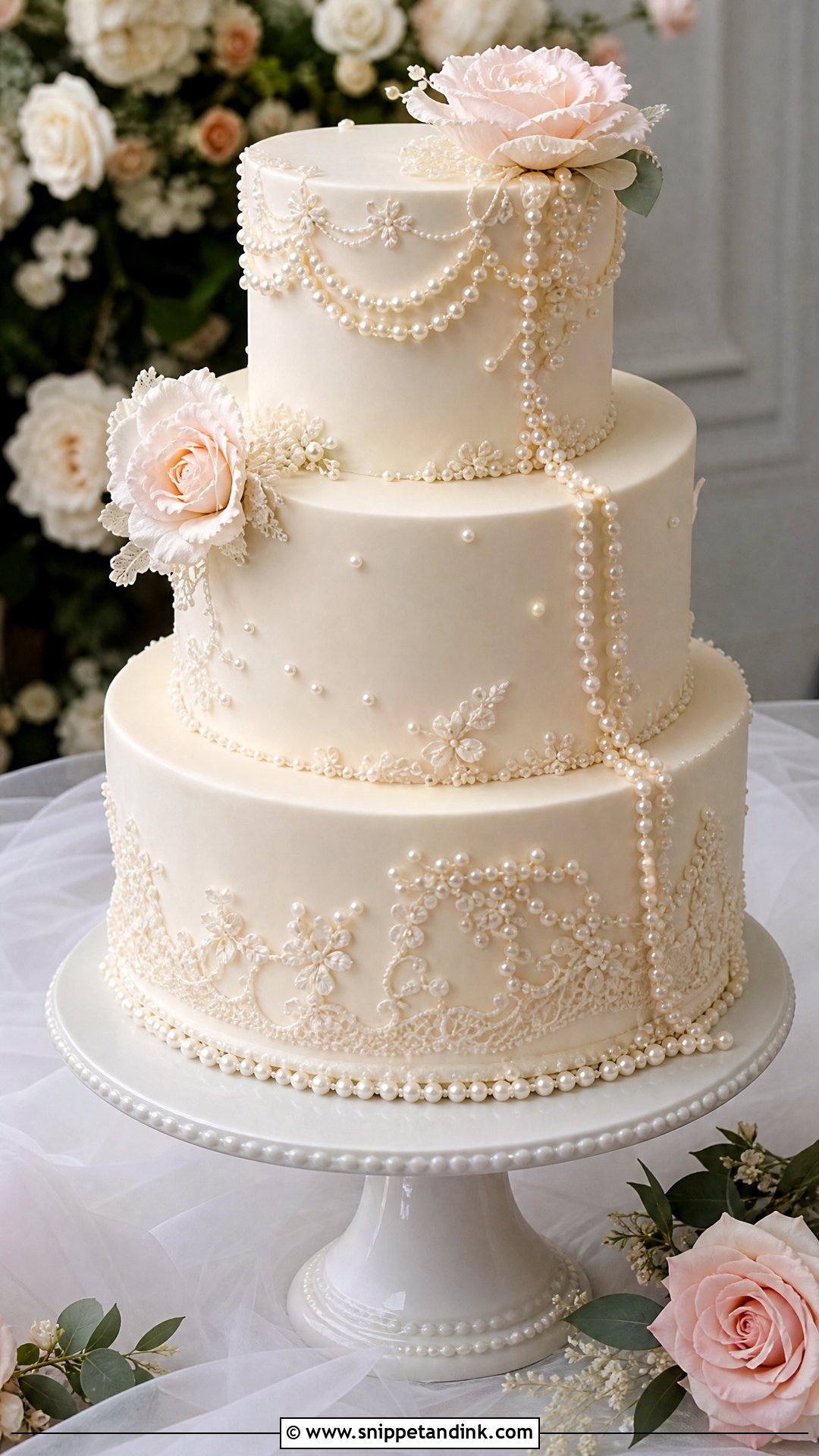 Pearl Wedding Cake - Snippet and Ink - 20 Unique Luxury Wedding Cake Ideas