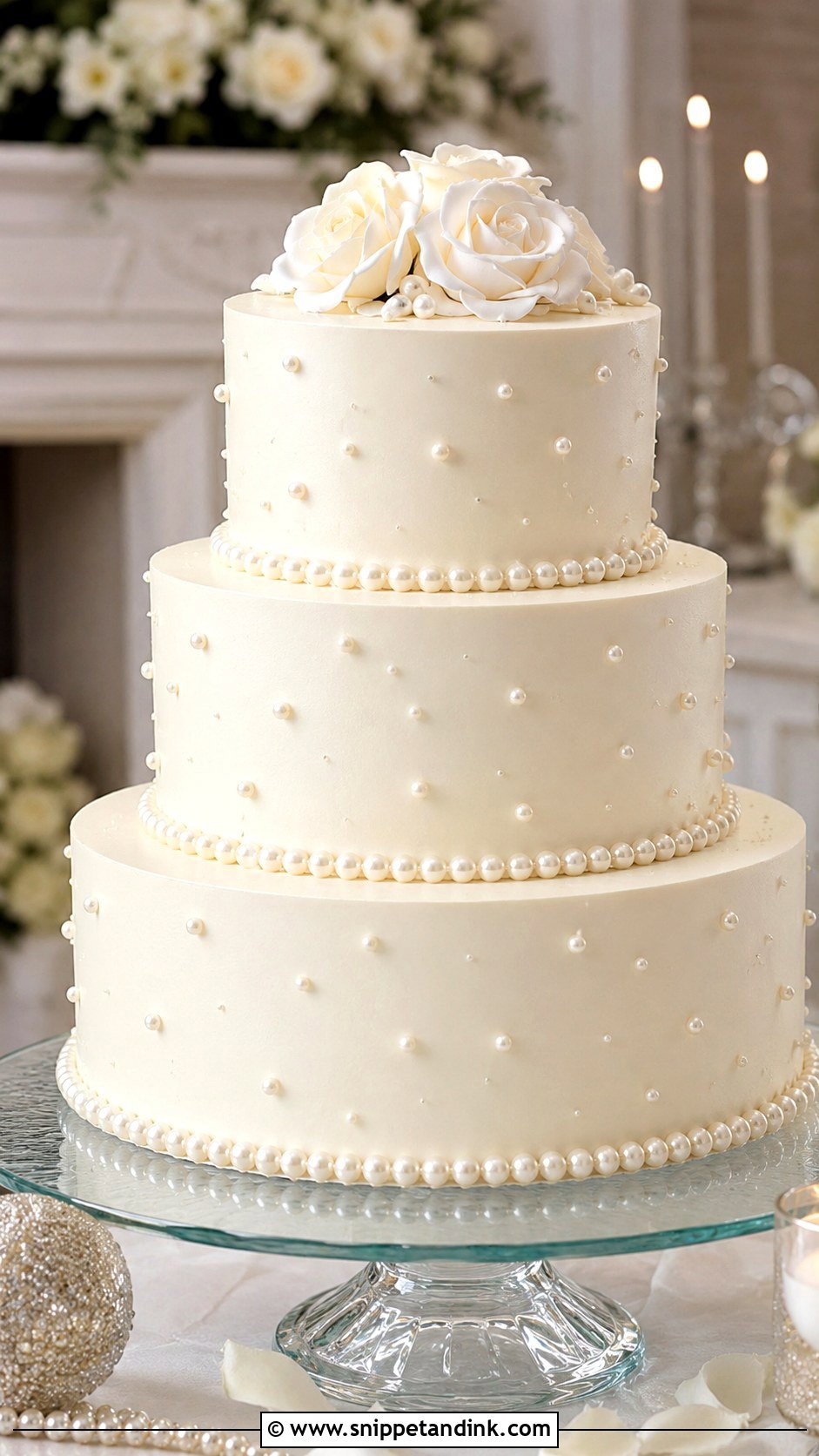Pearl Wedding Cake - Snippet and Ink - 20 Classic Wedding Cake Ideas