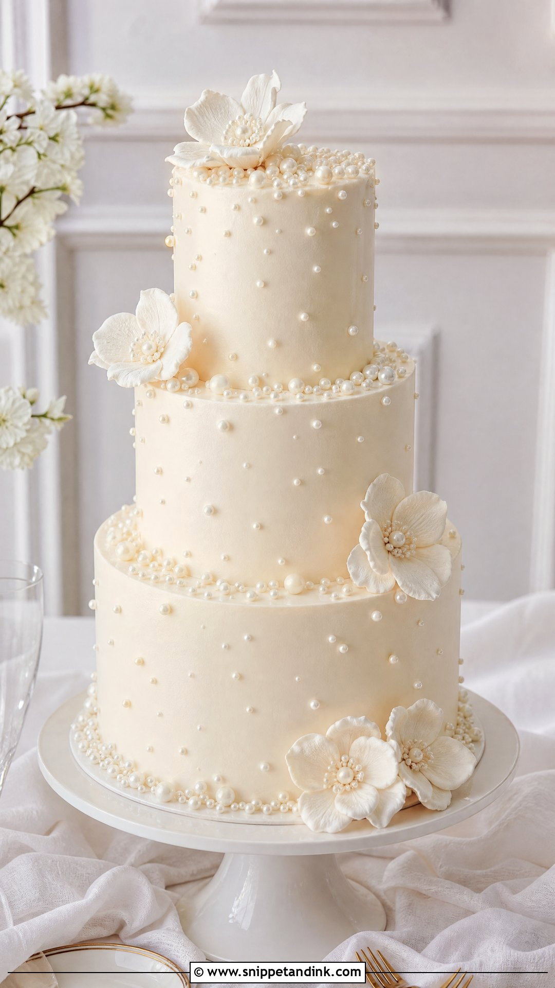 Pearl Wedding Cake - Snippet and Ink - 20 Wedding Cake 2025