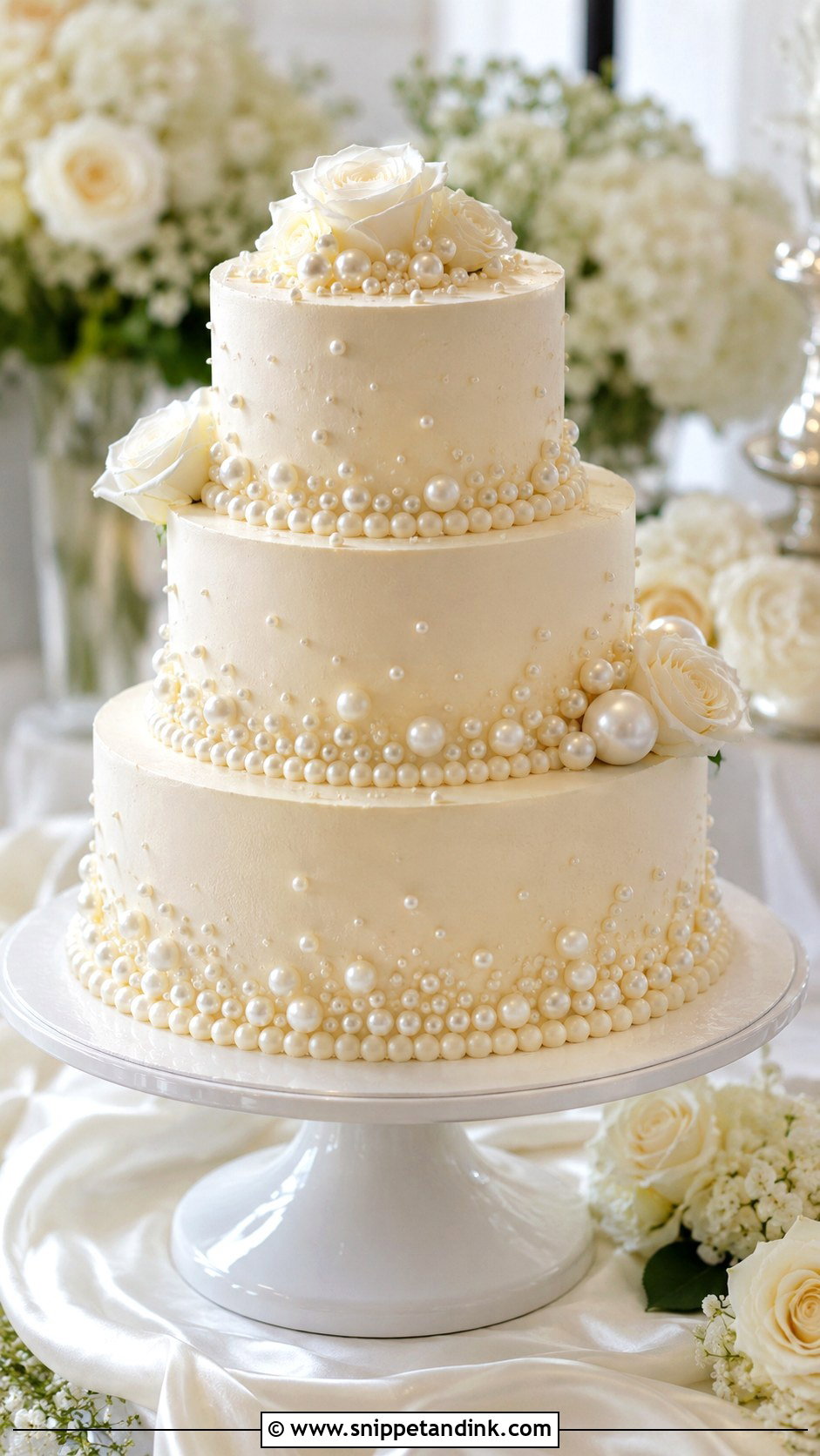 Pearl Wedding Cake - Snippet and Ink - 20 Wedding Cake Decorating Techniques