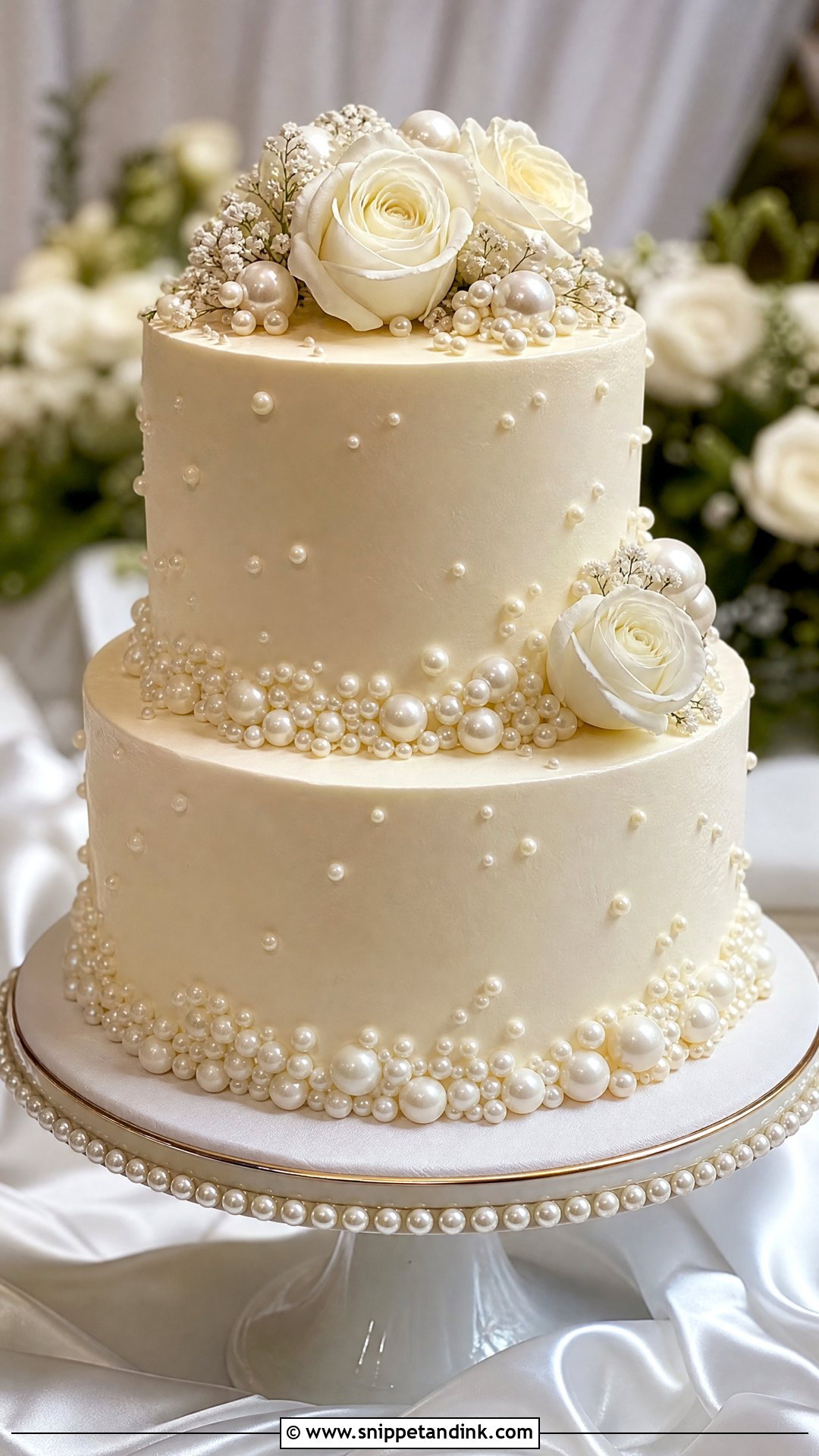 Pearl Wedding Cake - Snippet and Ink - 20 Wedding Cake Inspiration