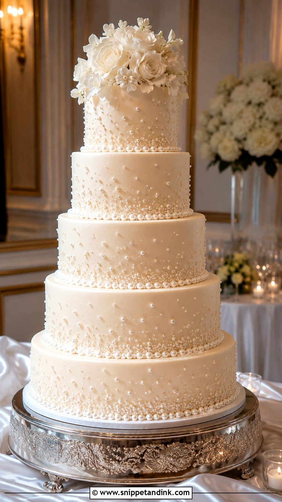 Pearl Wedding Cake - Snippet and Ink - 20 Wedding Cakes for 200 Guests