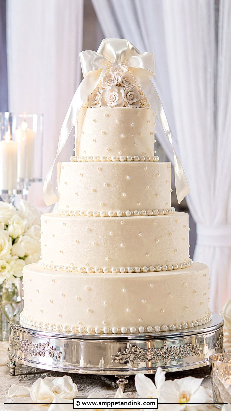 Pearl Wedding Cake - Snippet and Ink - 20 Classical Wedding Cake Ideas