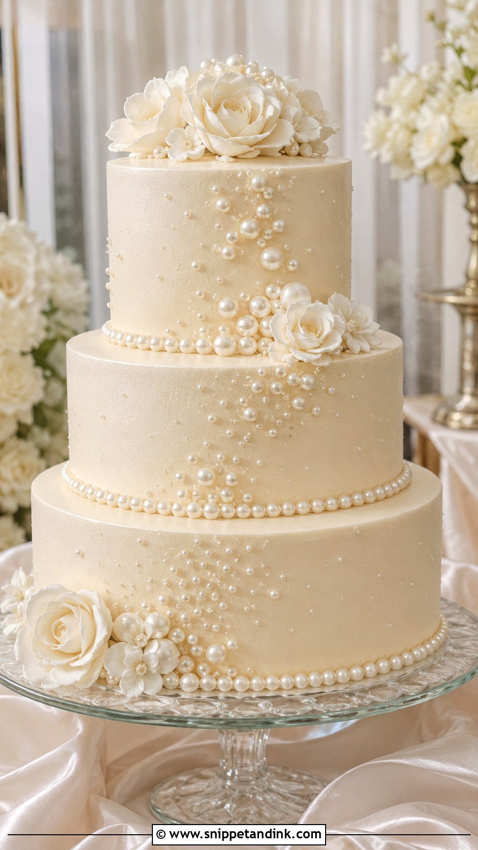 Pearl Wedding Cake - Snippet and Ink - 25 Cake and Cupcakes Ideas for Wedding