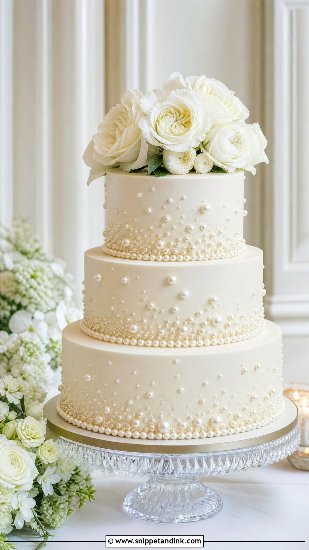 Pearl Wedding Cake - Snippet and Ink - 25 Elegant Unique Classy Wedding Cakes