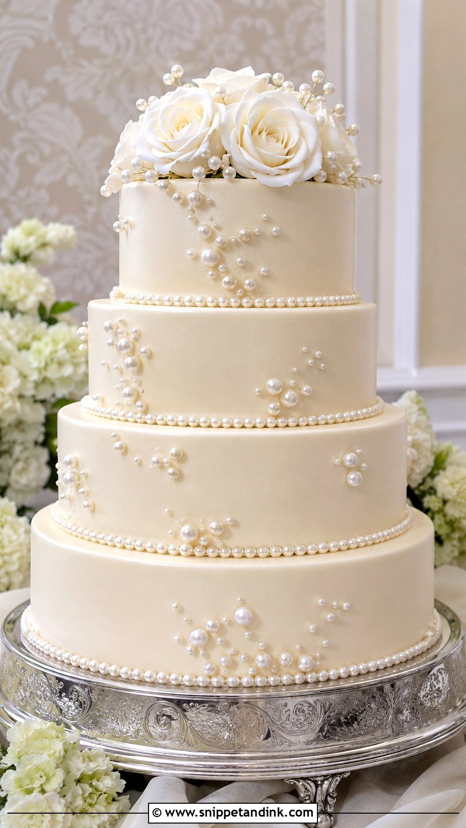 Pearl Wedding Cake - Snippet and Ink - 20 Custom Cake Designs for Wedding