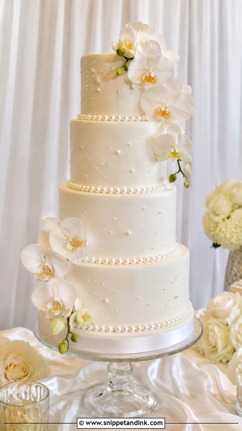 Pearl Wedding Cake - Snippet and Ink - 30 Elegant Wedding Cake Ideas