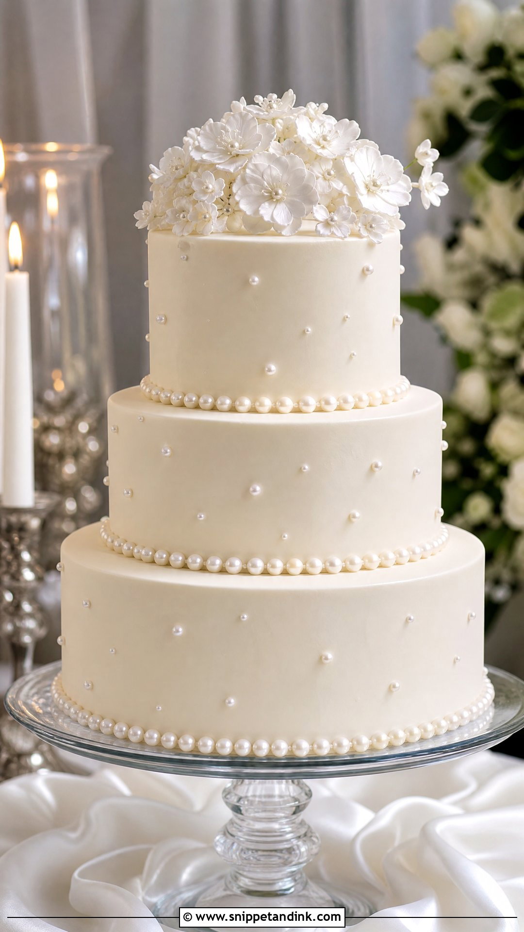 Pearl Wedding Cake - Snippet and Ink - 30 Pretty Cake Ideas for Wedding