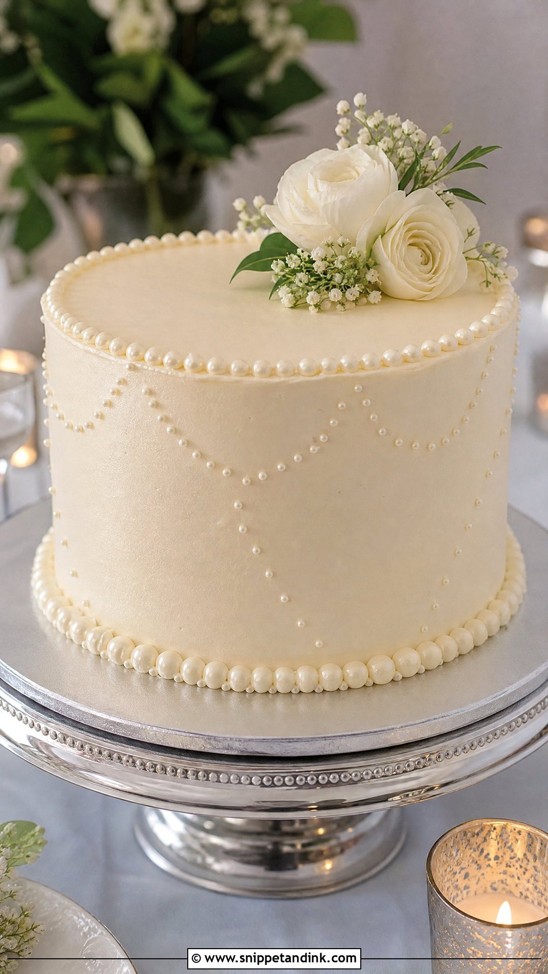 Pearl Wedding Cake - Snippet and Ink - 30 Simple Wedding Cake Ideas