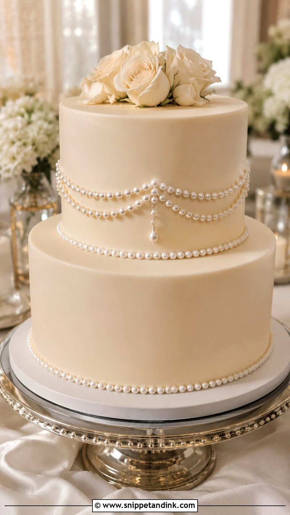 Pearl Wedding Cake - Snippet and Ink - 30 Simple Unique Wedding Cake Ideas