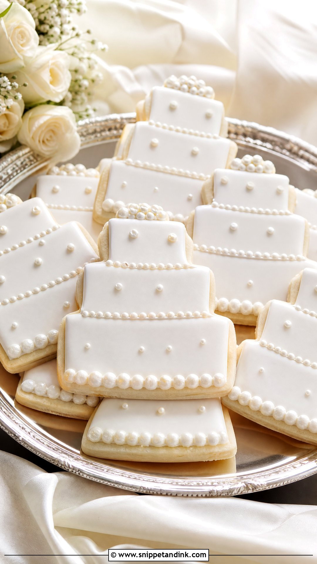 Pearl Wedding Cake Cookies - Snippet and Ink - 20 Wedding Cake Cookies