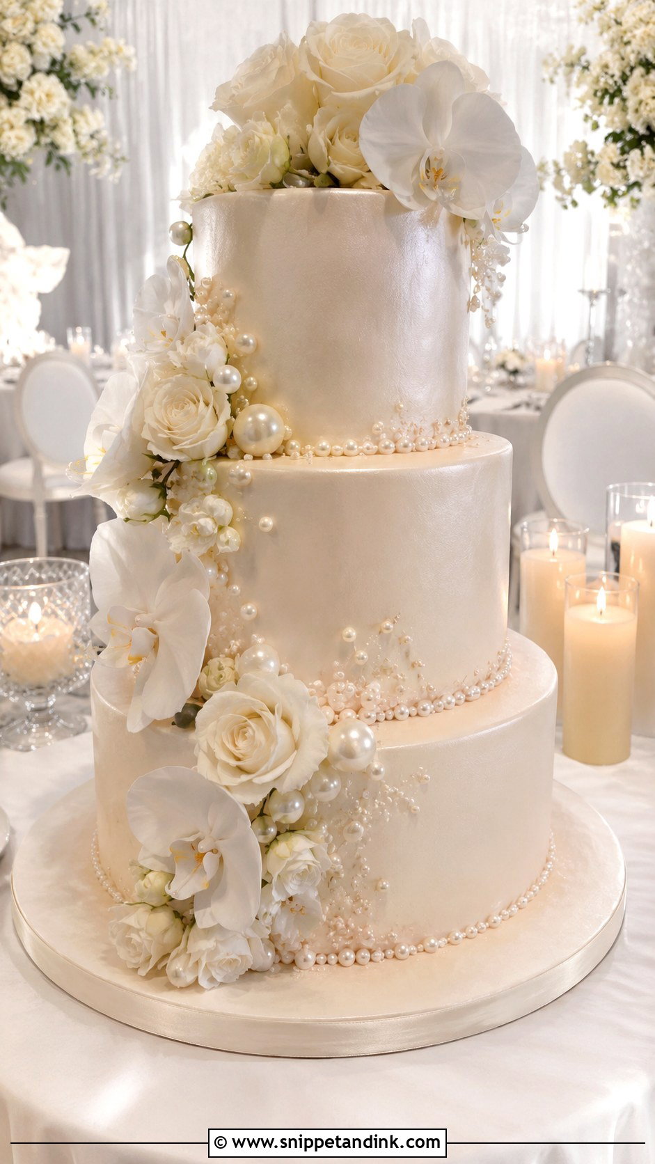 Pearl Wedding Cake Photo - Snippet and Ink - 20 Wedding Cake Couple Photos