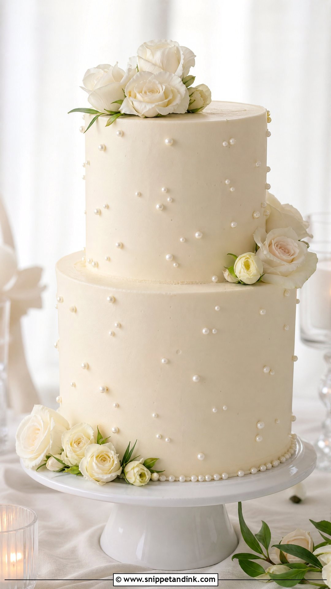Pearl Wedding Cake With Buttercream - Snippet and Ink - 20 Pearls Cake Ideas for Wedding