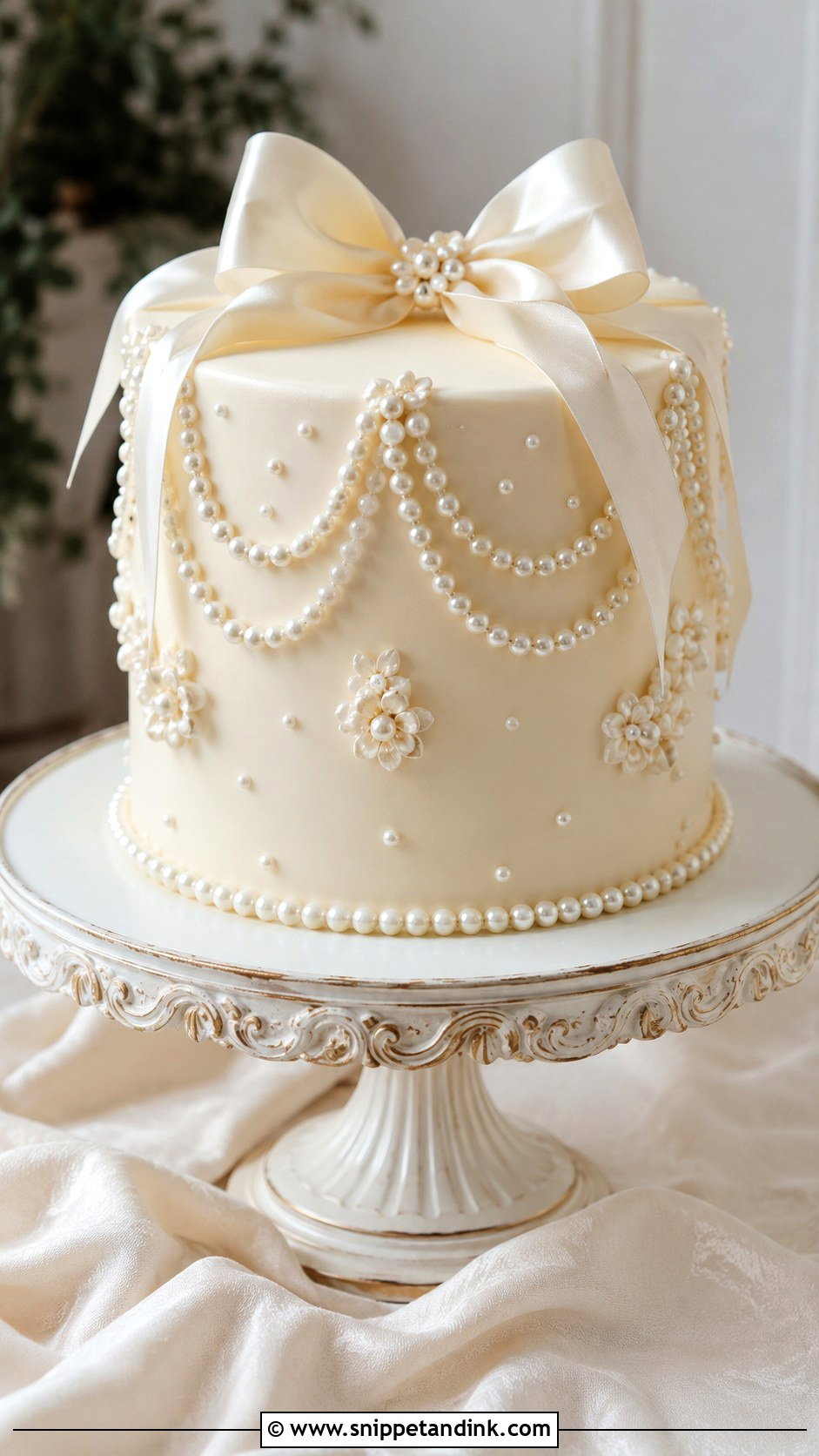 Pearl Wedding Gift Cake - Snippet and Ink - 20 Gift Cake Design Ideas for Wedding