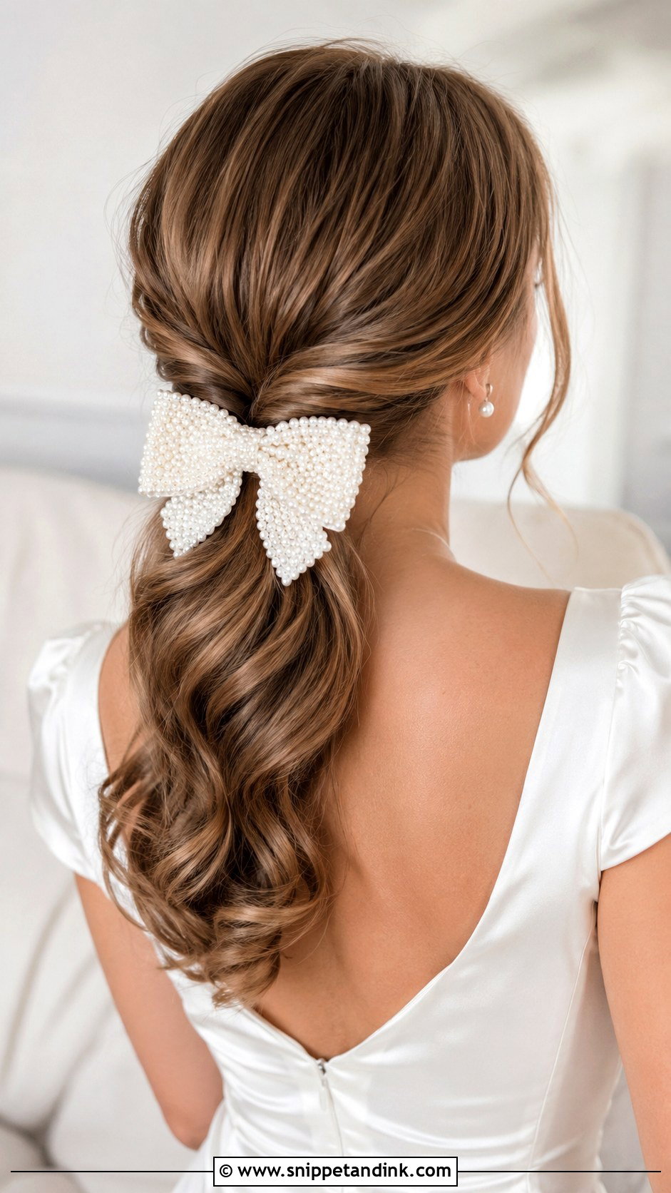 Pearl Wedding Hair Bow - Snippet and Ink - 15 Pearl Wedding Hair Pieces