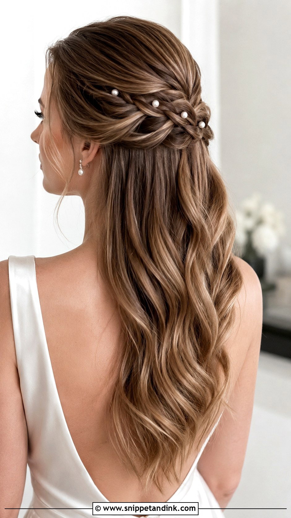 Pearl Wedding Hair Down Braid - Snippet and Ink - 15 Wedding Hair Down Braid Ideas