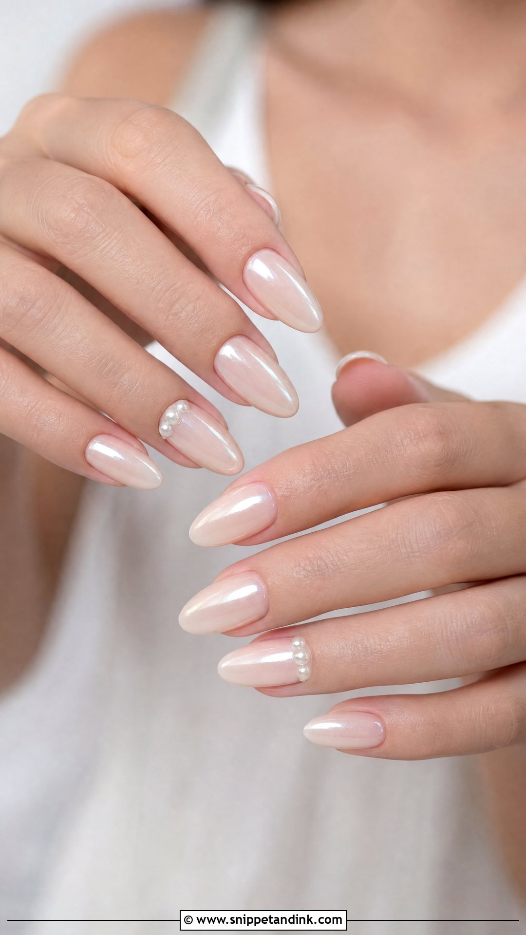 Pearl Wedding Nails - Snippet and Ink - 25 Neutral Wedding Nails
