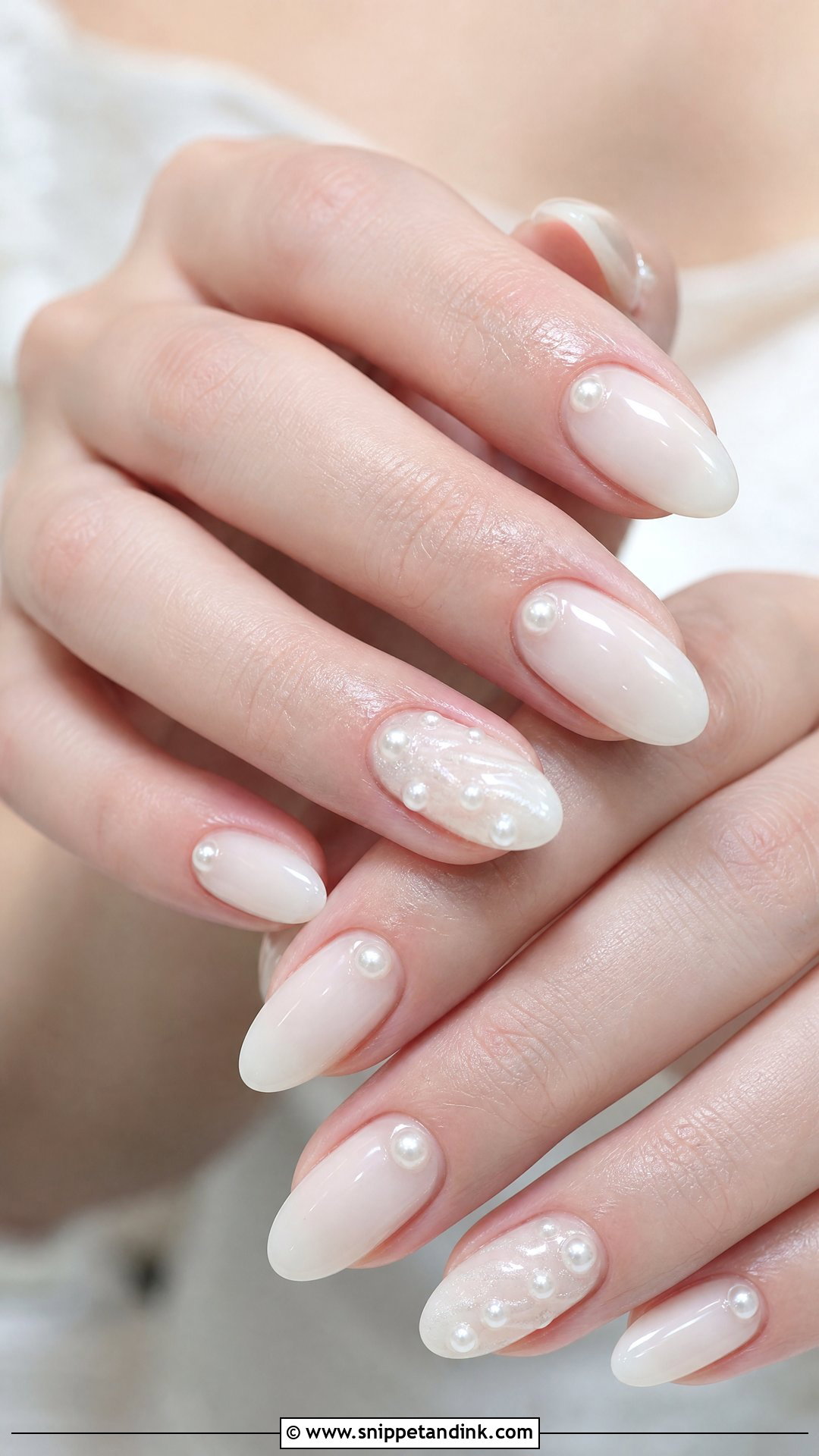 Pearl Wedding Nails - Snippet and Ink - 25 Wedding Nail Ideas for the Bride
