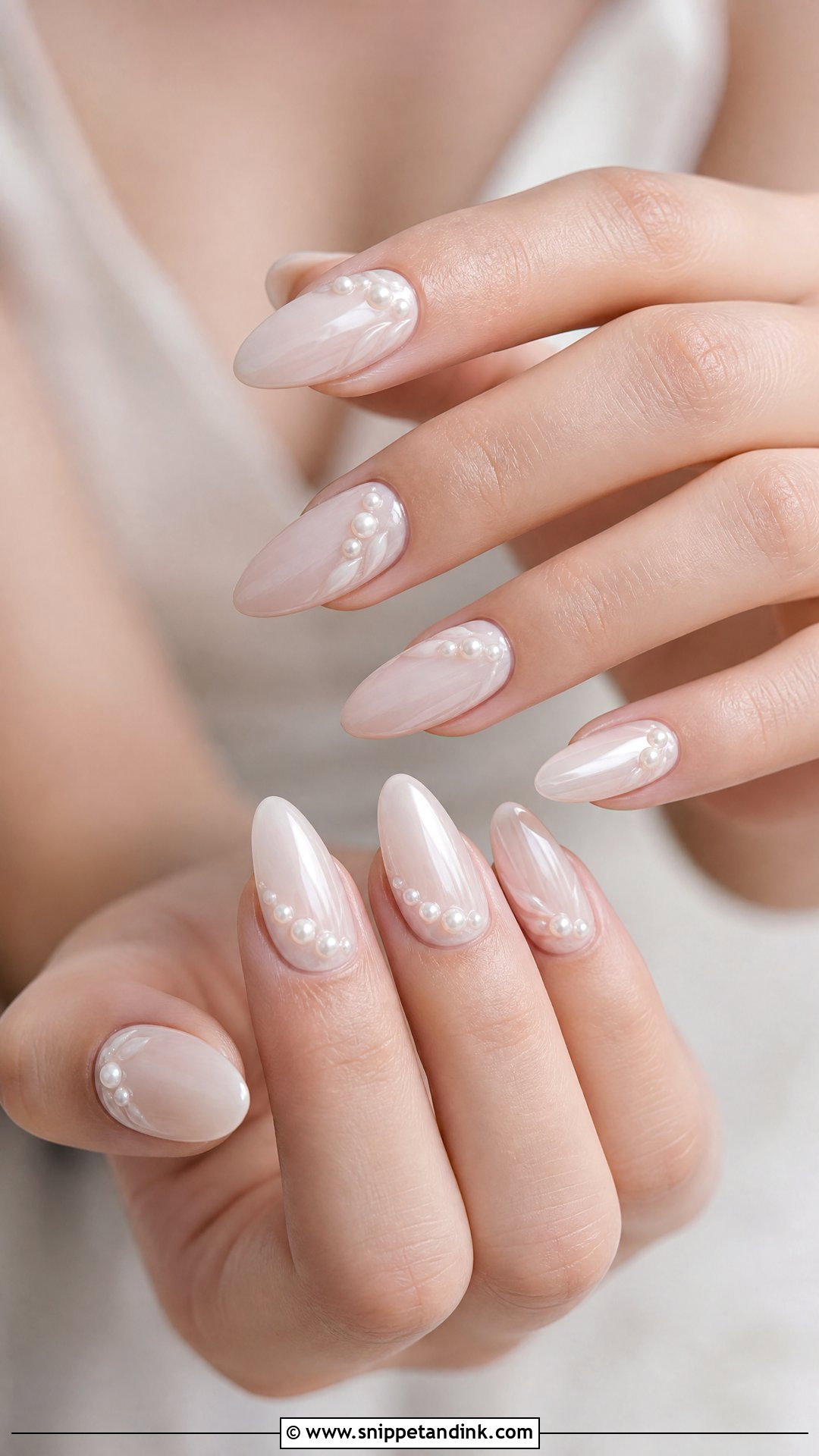 Pearl Wedding Nails - Snippet and Ink - 25 Wedding Nails 2024